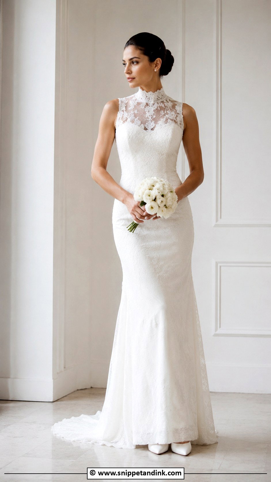 High Neck Wedding Dress - Snippet and Ink - 25 Latest Designer Dresses for Wedding