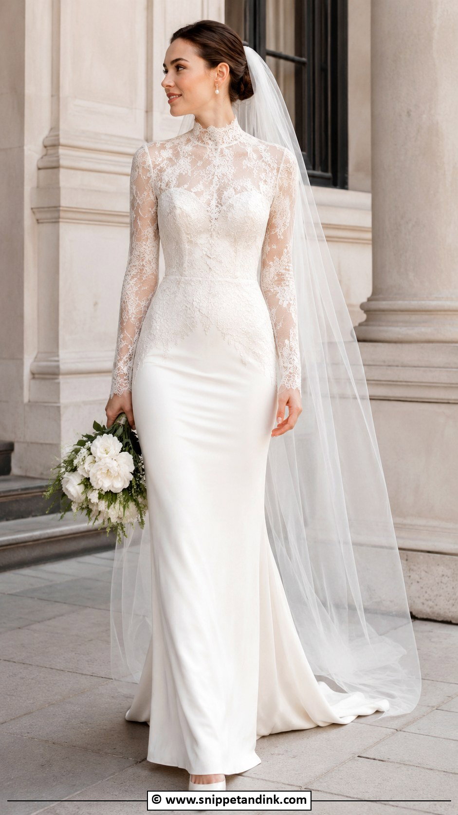 High Neck Wedding Dress - Snippet and Ink - 30 Wedding Dresses 2024