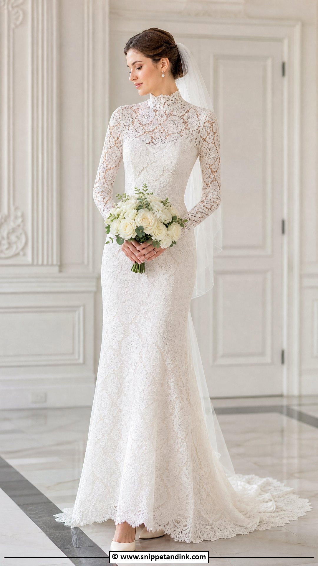 High Neck Wedding Dress - Snippet and Ink - 35 Dream Wedding Dresses