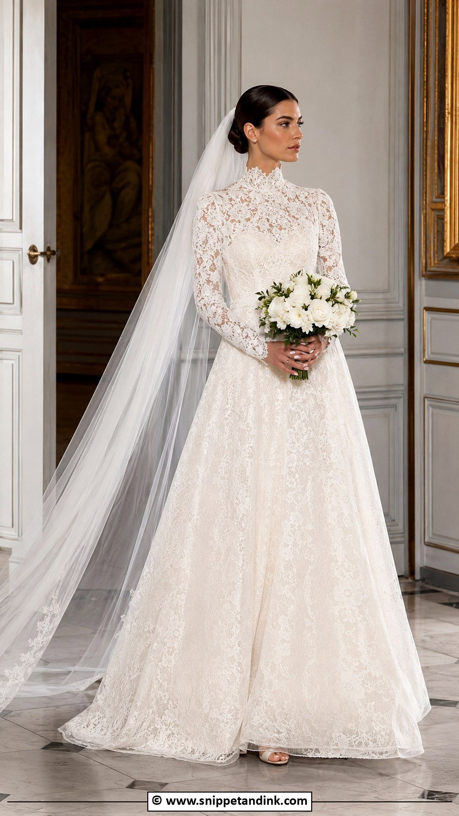 High Neck Wedding Dress - Snippet and Ink - 35 Wedding Dress Ideas