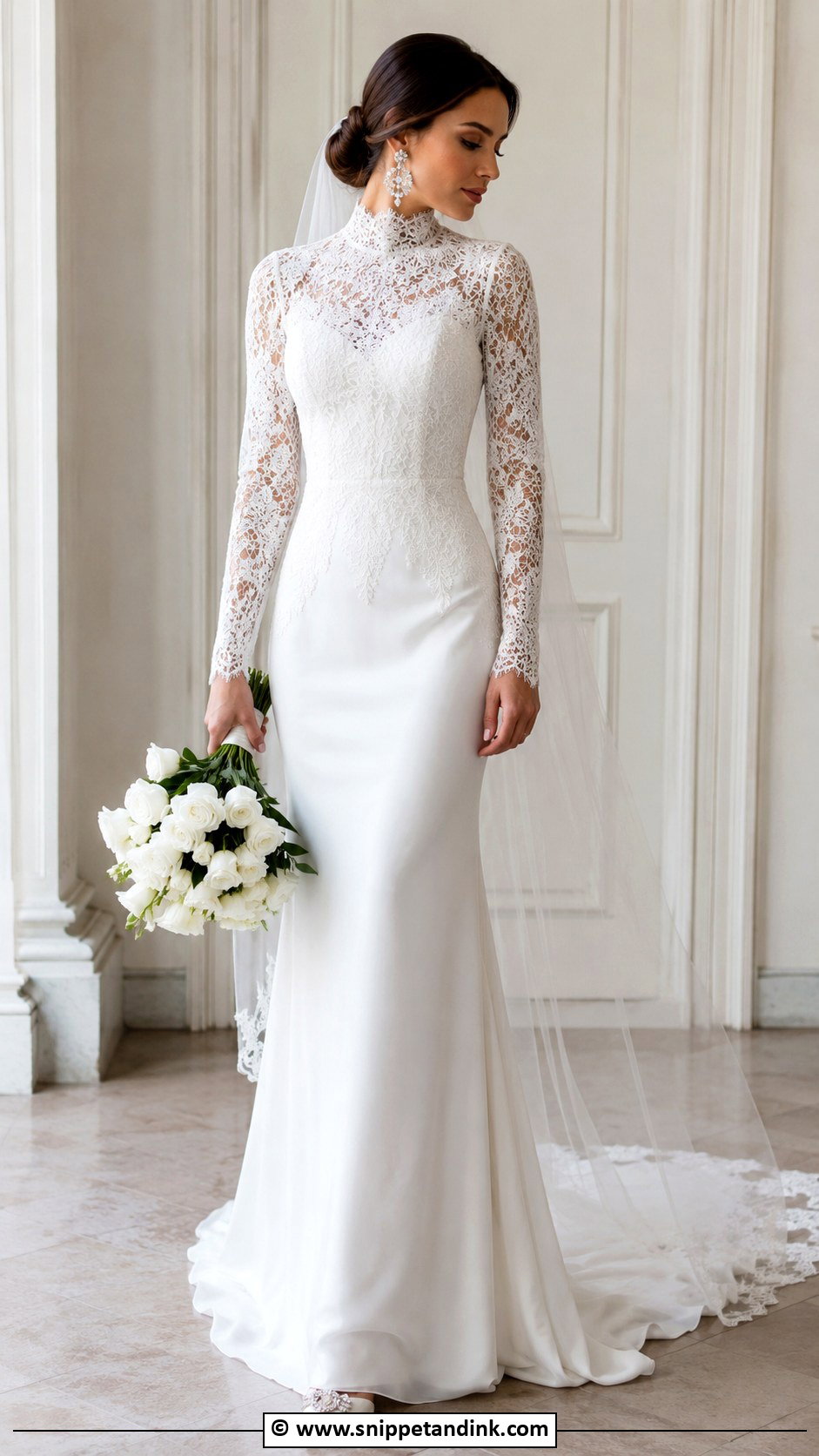 High Neck Wedding Dress - Snippet and Ink - 35 Wedding Dress Styles