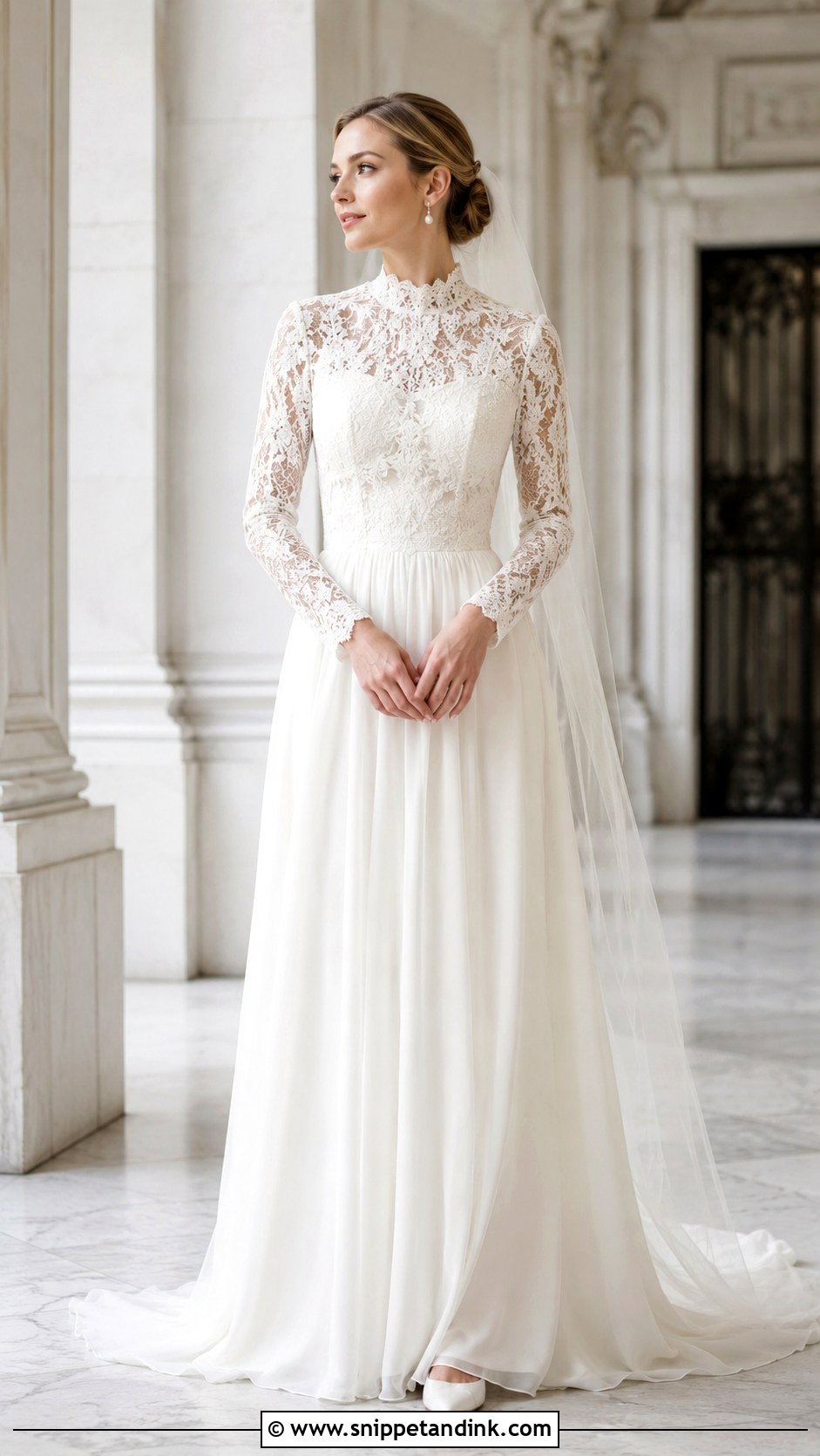 High Neck Wedding Dress - Snippet and Ink - 25 Classic Wedding Dresses