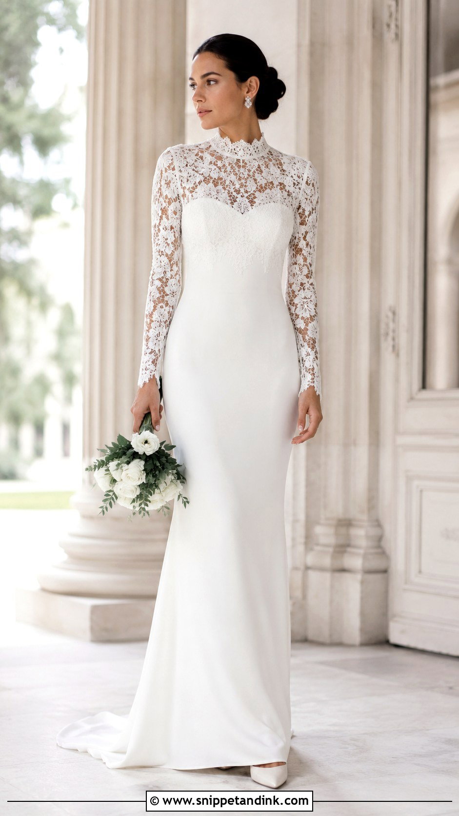 High Neck Wedding Dress - Snippet and Ink - 30 Fancy Wedding Dresses