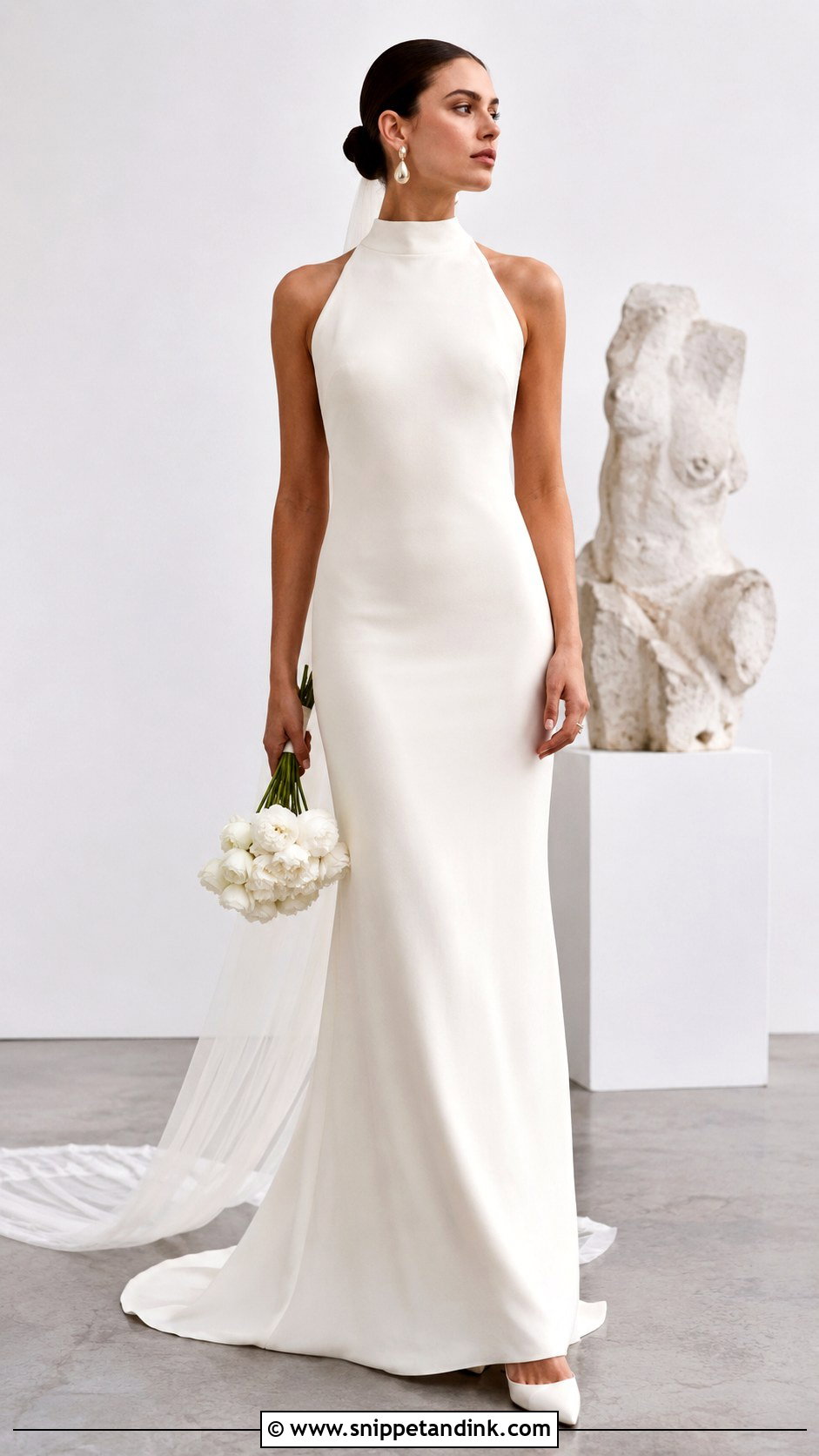 High Neck Wedding Dress - Snippet and Ink - 30 Sleek Wedding Dress Ideas