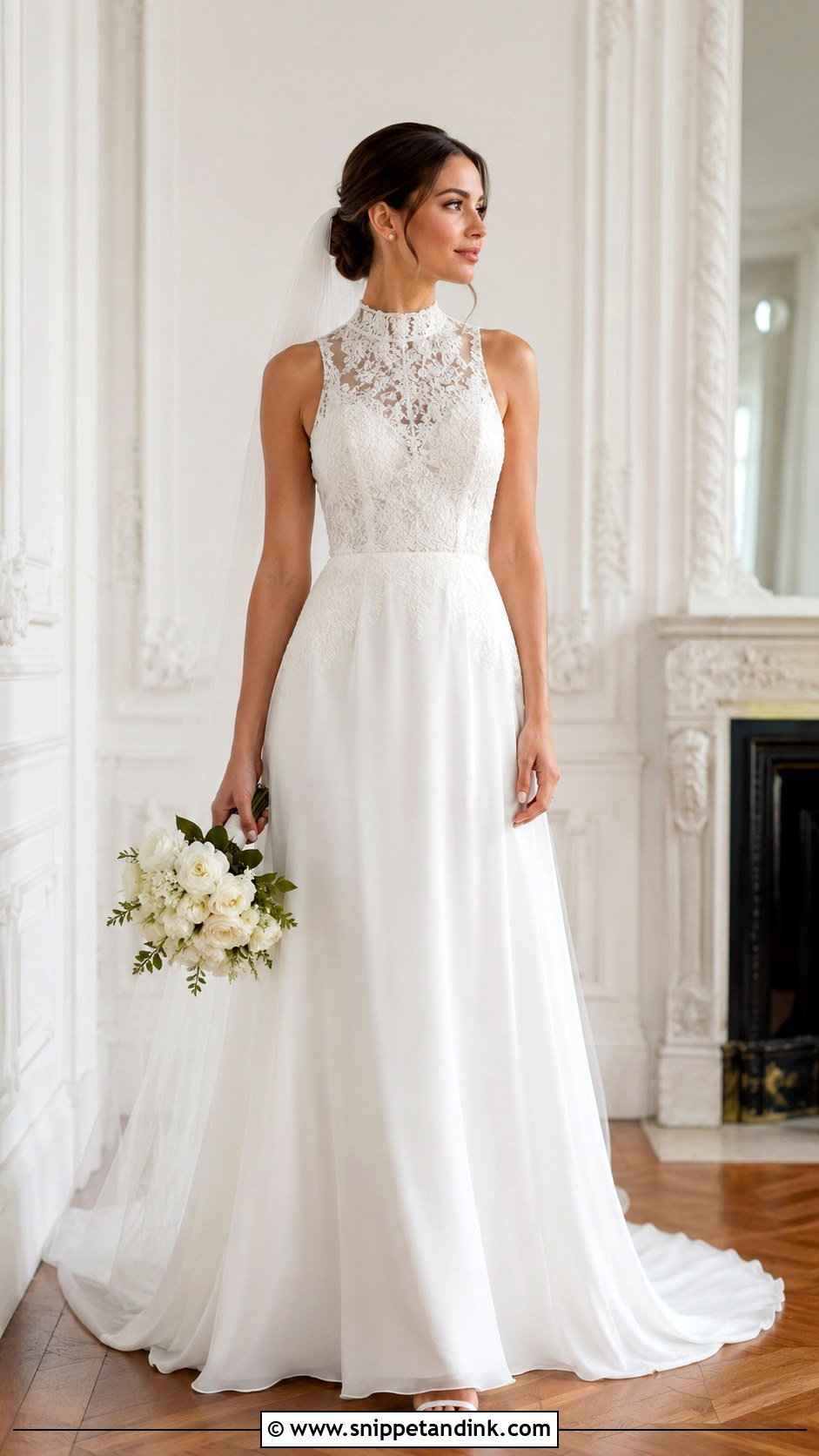 High Neck Wedding Dress - Snippet and Ink - 30 Wedding Dresses Aesthetic