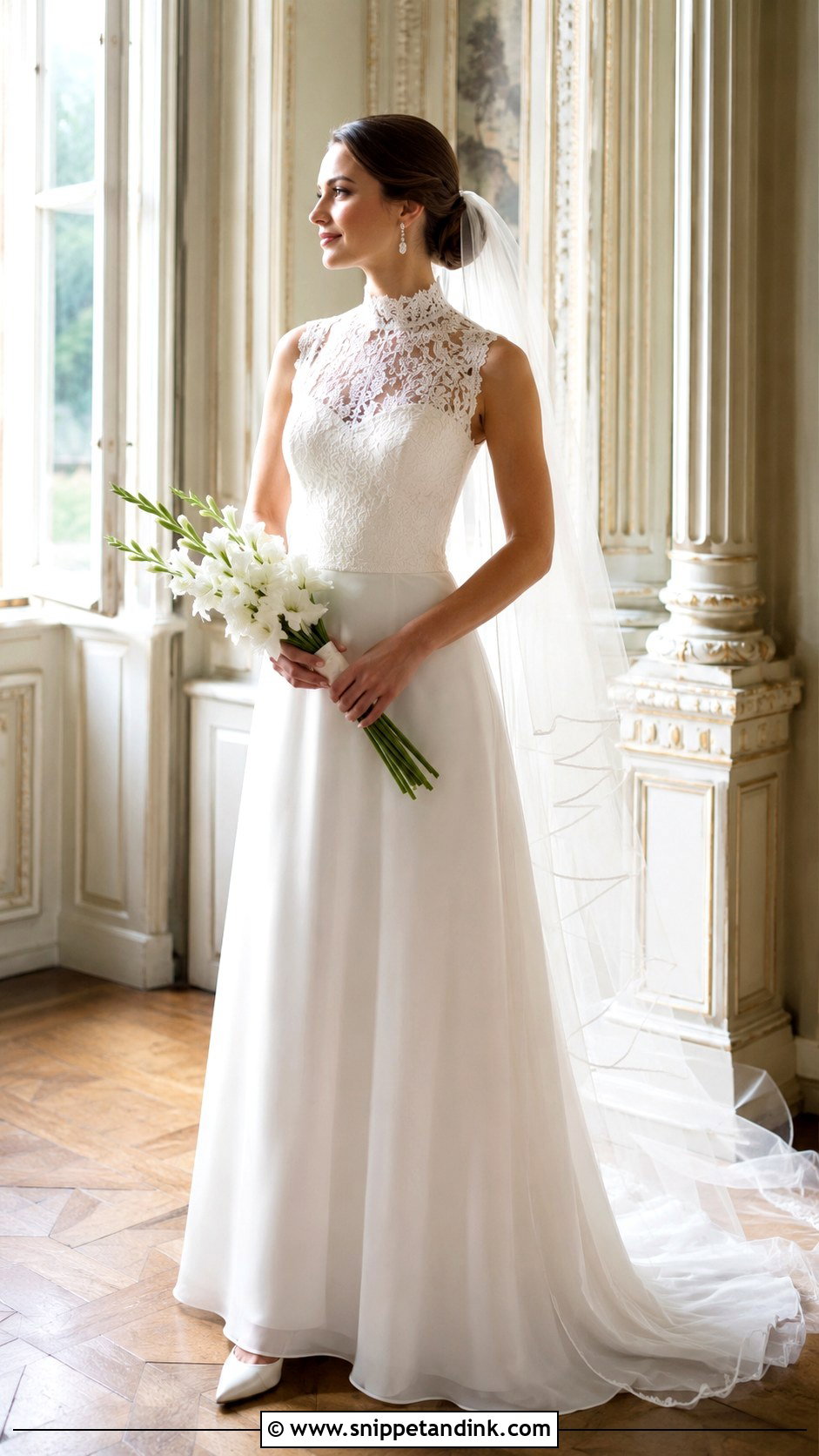 High Neck Wedding Dress - Snippet and Ink - 20 Majestic Wedding Dresses