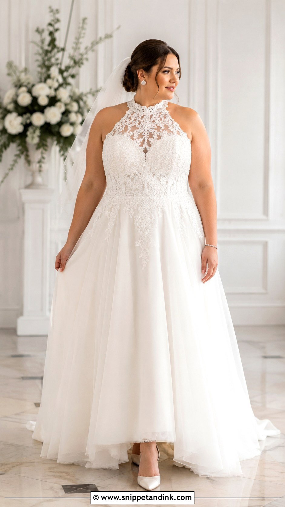 High Neck Wedding Dress - Snippet and Ink - 20 Wedding Dresses for Plus Size Women