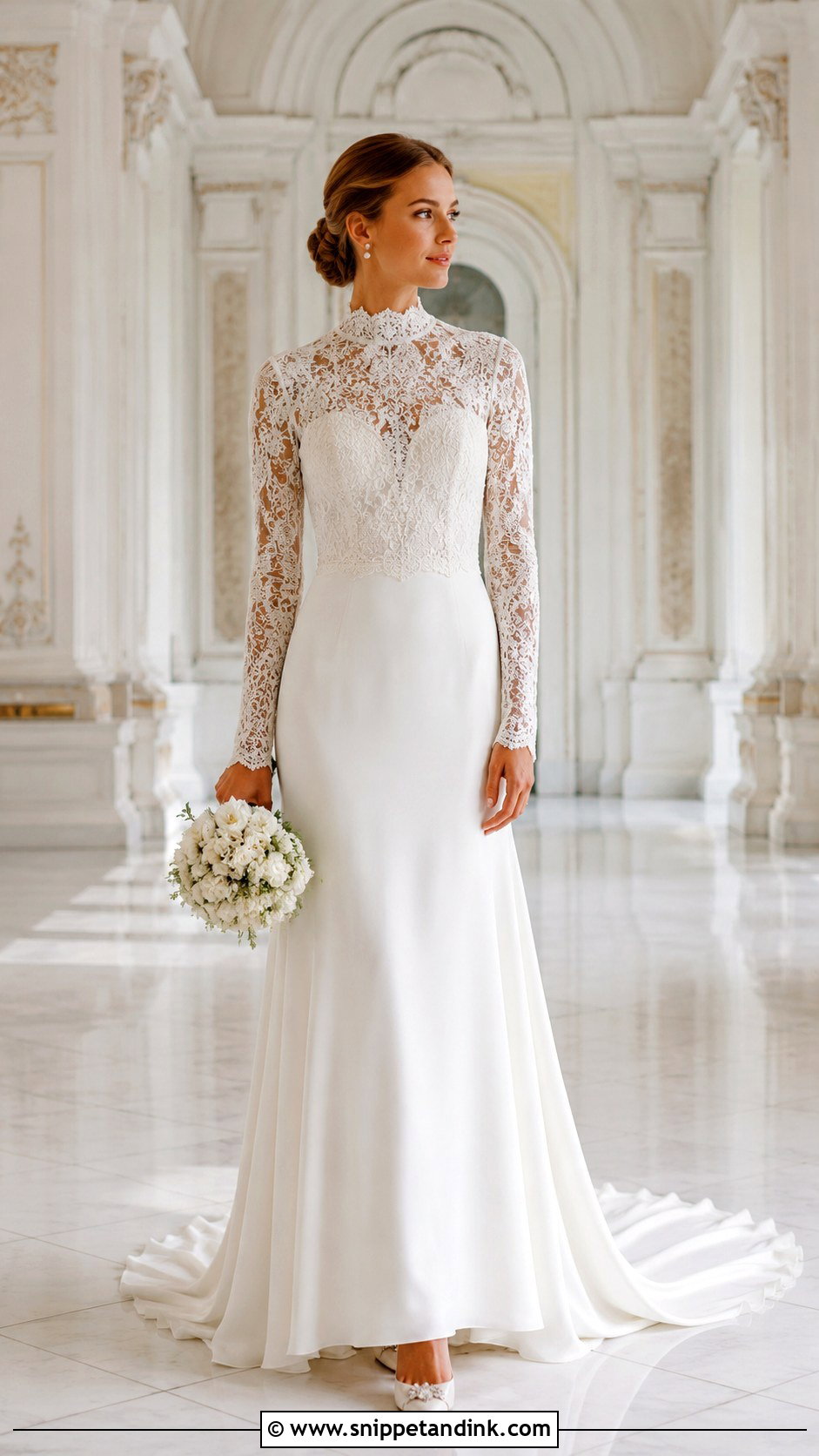 High Neck Wedding Dress - Snippet and Ink - 25 Classic Elegant Wedding Dresses