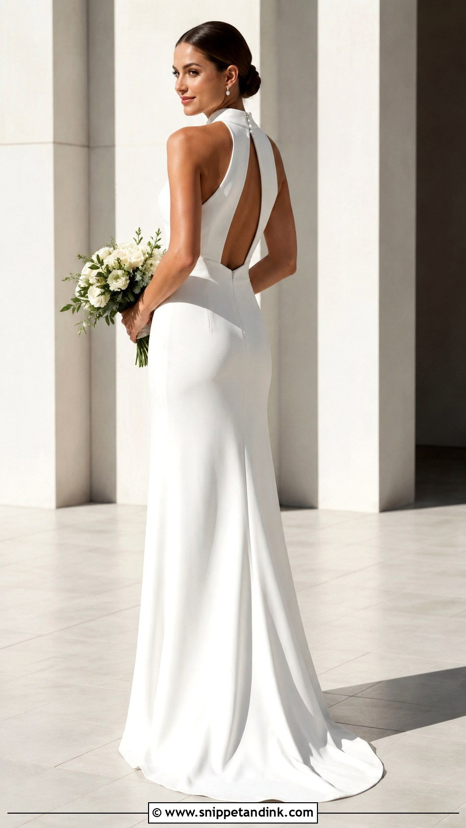 High Neck Wedding Dress - Snippet and Ink - 25 Classic Minimalist Wedding Dress Ideas