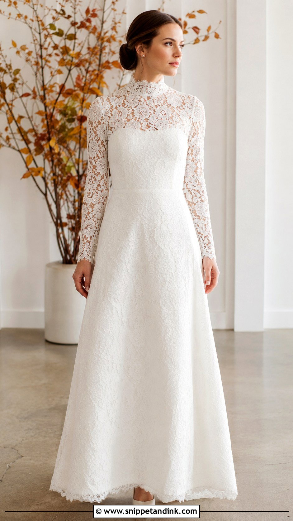 High Neck Wedding Dress - Snippet and Ink - 25 Fall Wedding Dresses Bride