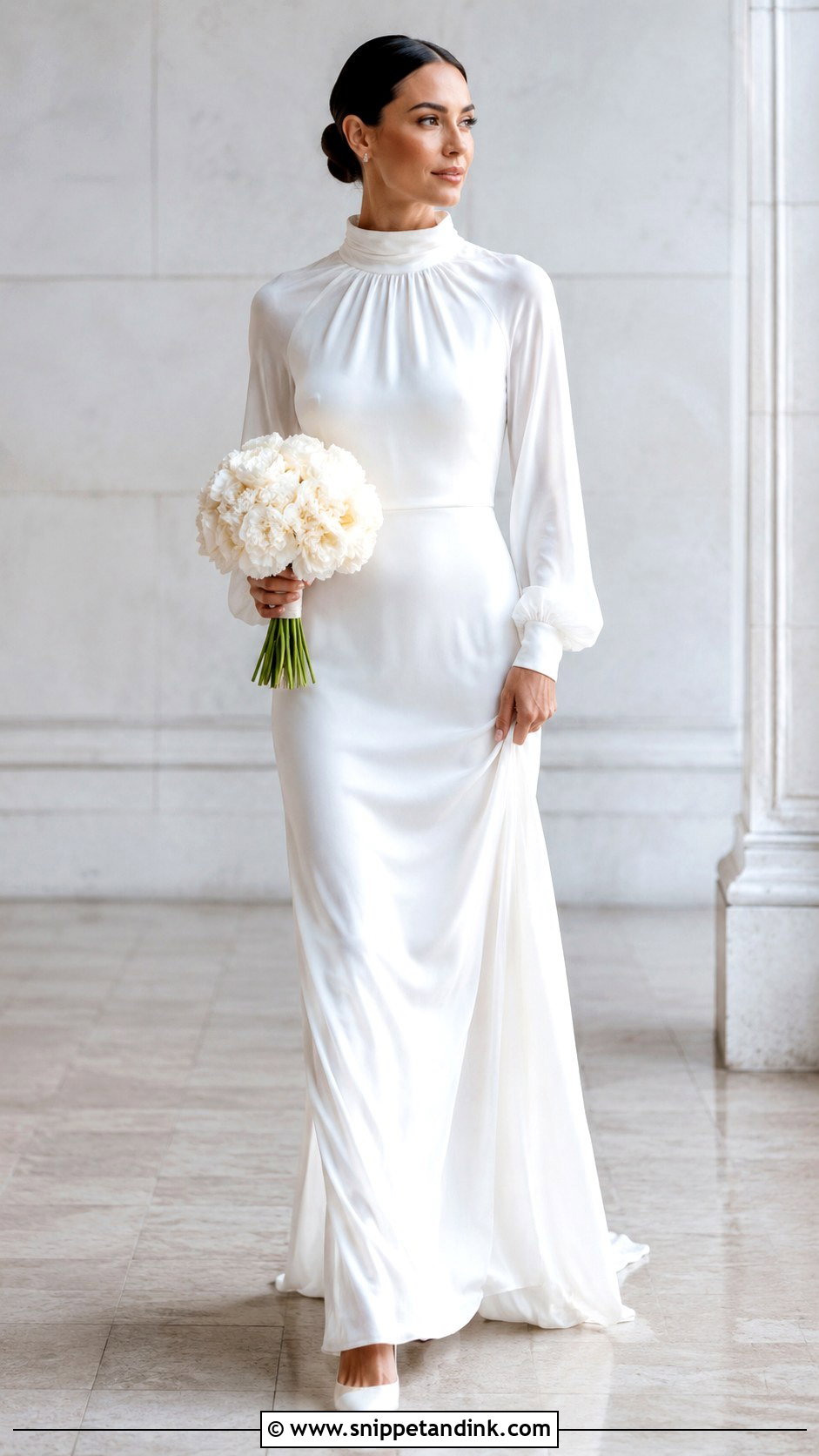 High Neck Wedding Dress - Snippet and Ink - 25 Intimate Wedding Dress Ideas
