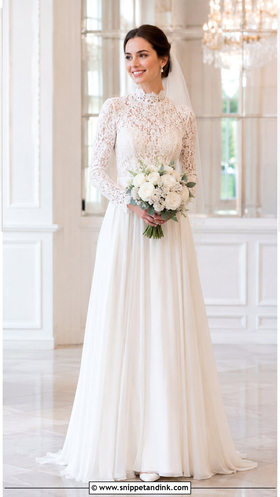 High Neck Wedding Dress - Snippet and Ink - 25 Most Beautiful Wedding Dresses