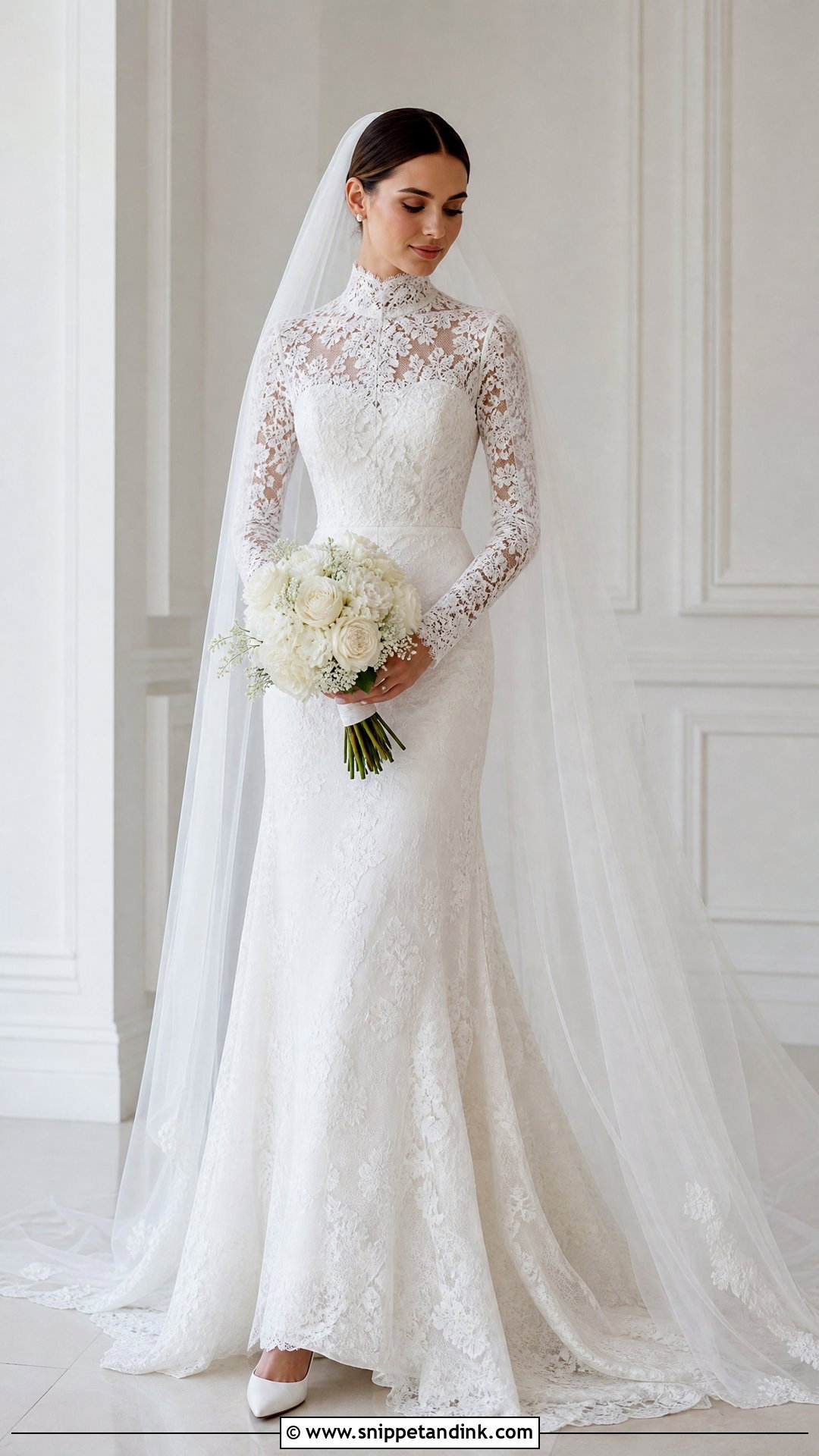 High Neck Wedding Dress - Snippet and Ink - 25 Romantic Classy Elegant Wedding Dress Ideas