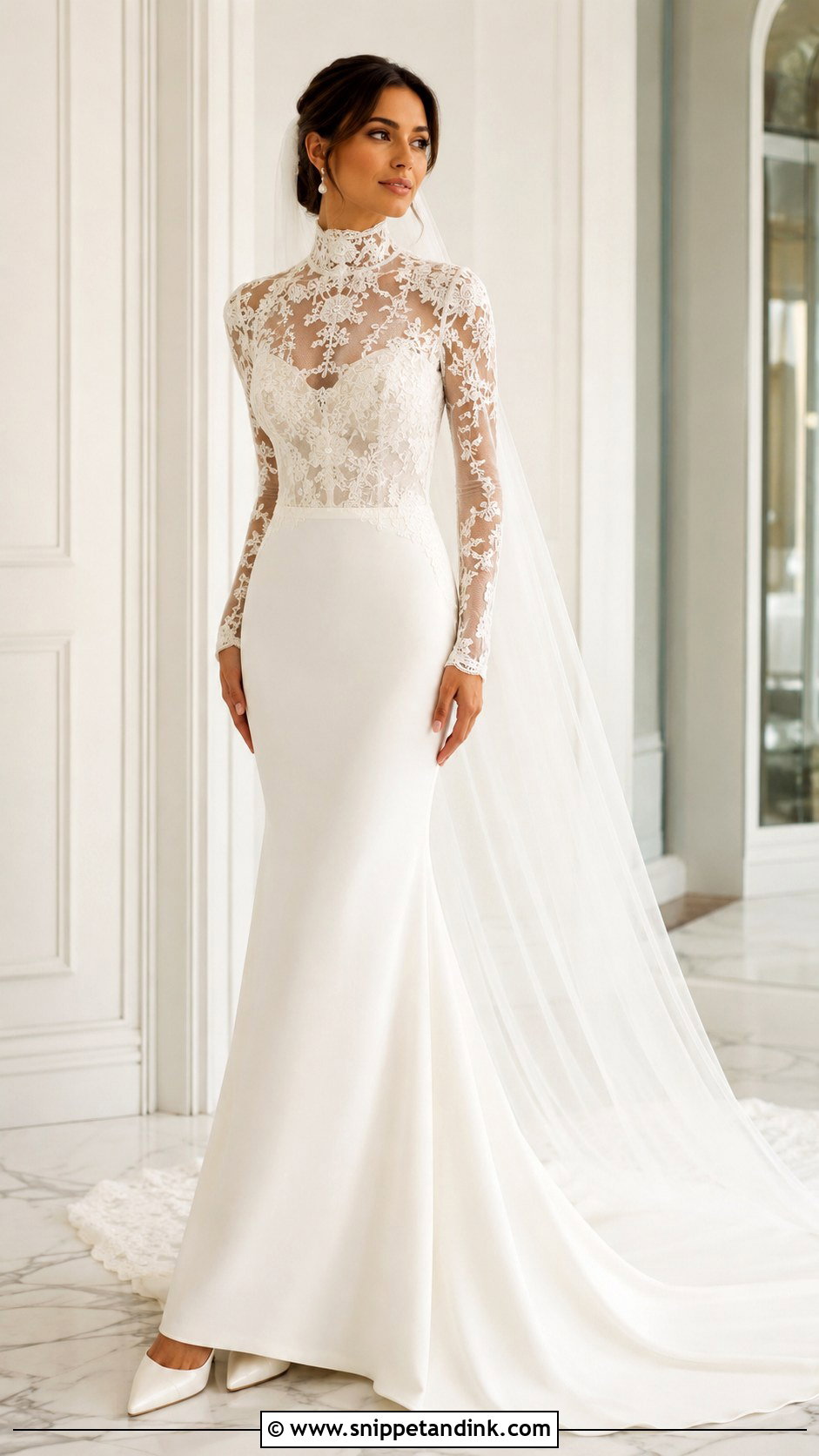 High Neck Wedding Dress - Snippet and Ink - 25 Royalty Wedding Dress Ideas