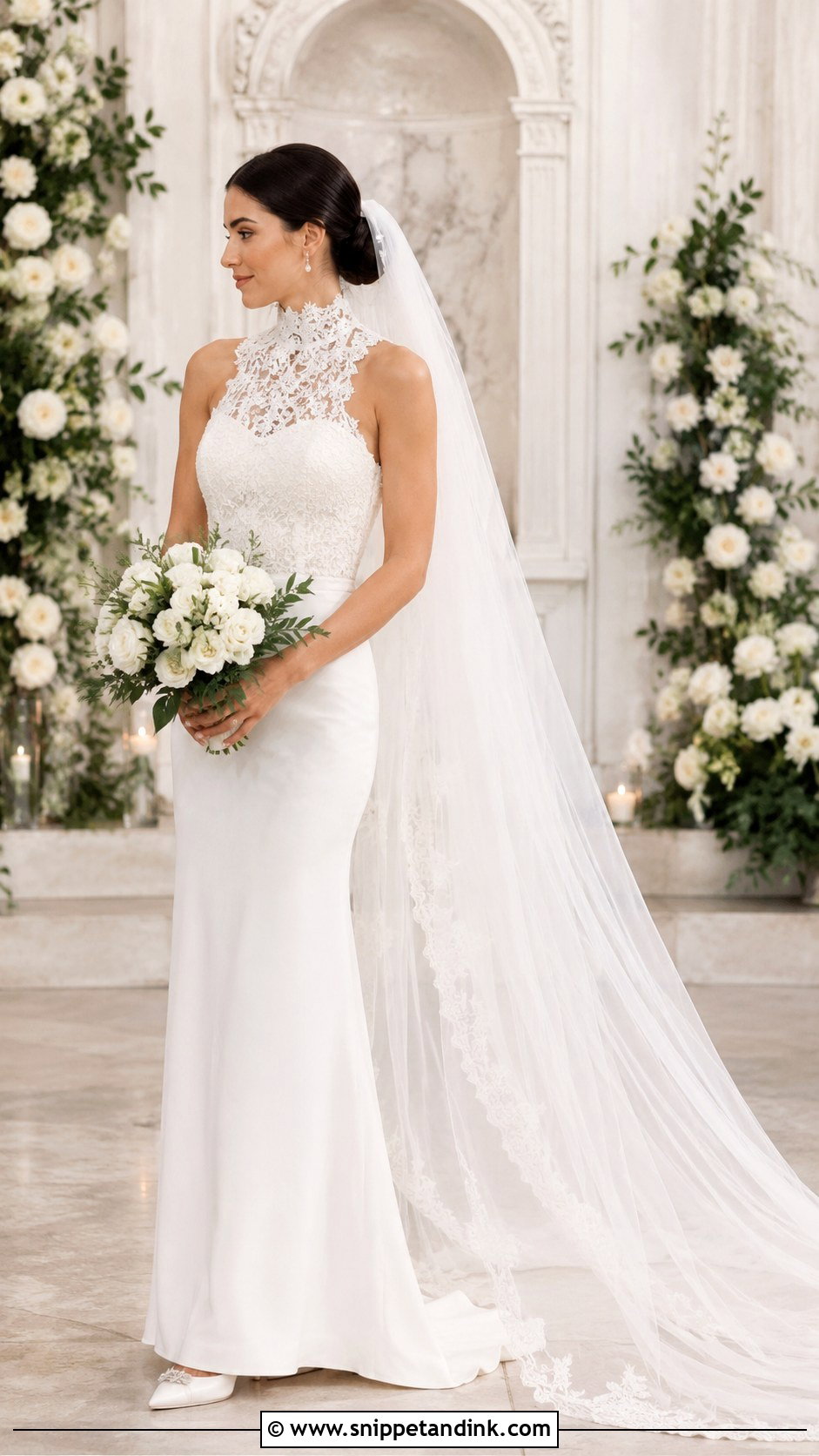 High Neck Wedding Dress - Snippet and Ink - 25 Simple Classic Wedding Dress Ideas