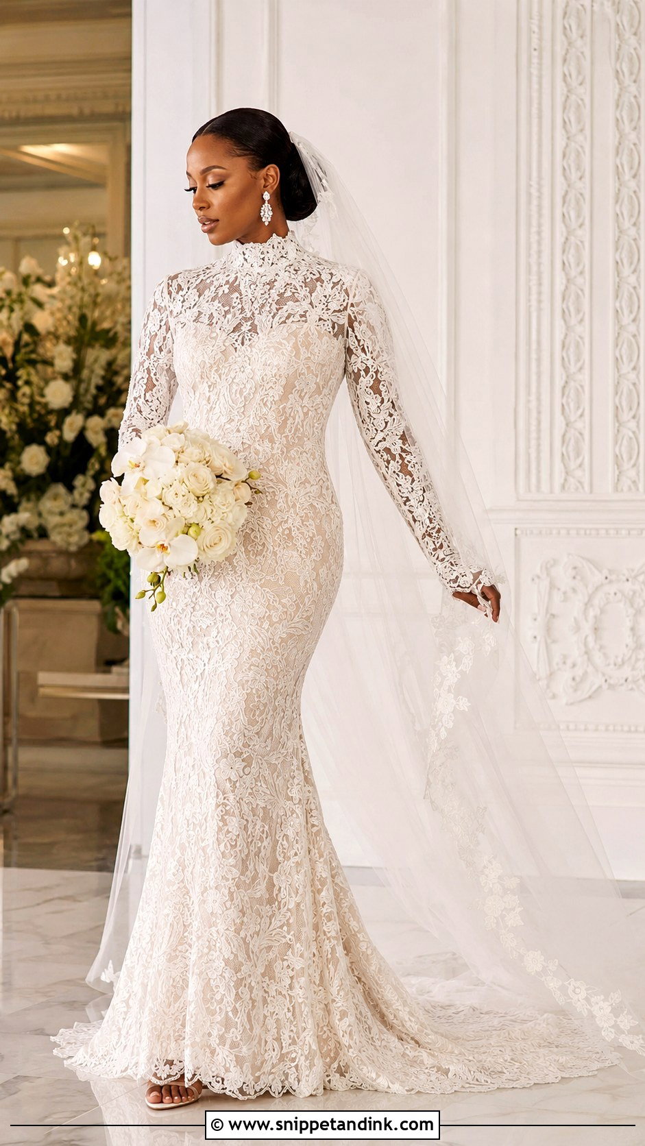 High Neck Wedding Dress For Black Women - Snippet and Ink - 30 Wedding Dress Black Women Ideas