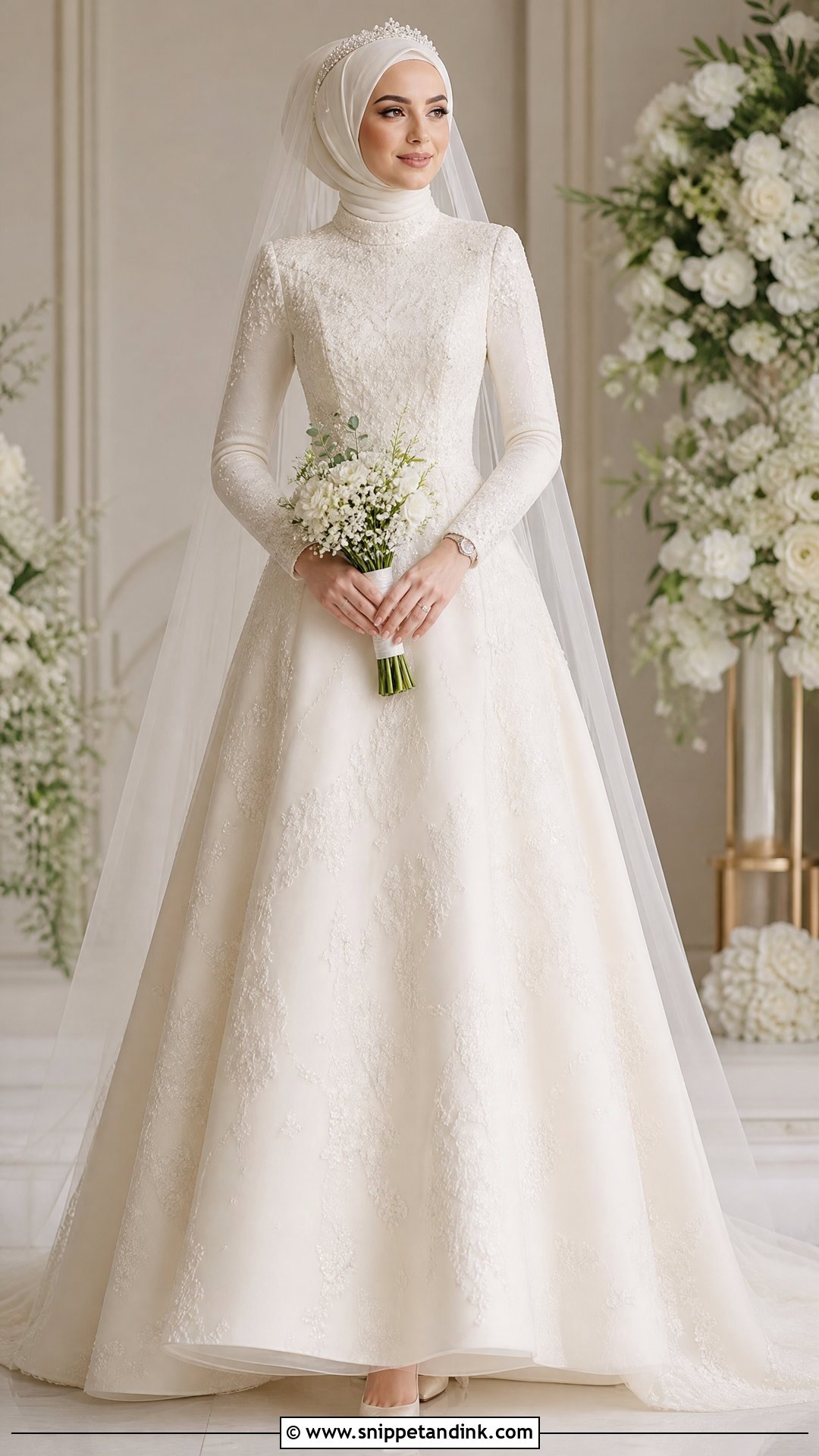 High Neck Wedding Dress Hijab - Snippet and Ink - 25 Simple Wedding Dress Hijab Ideas