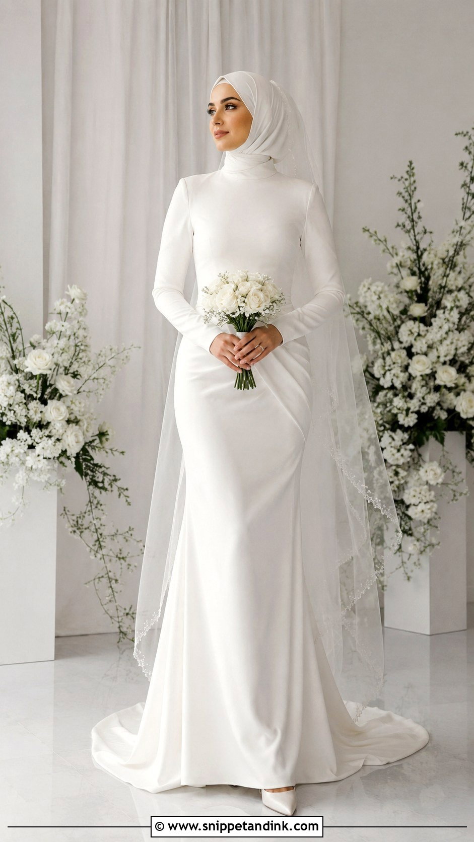 High Neck Wedding Dress Hijab - Snippet and Ink - 35 Wedding Dress Hijab Ideas