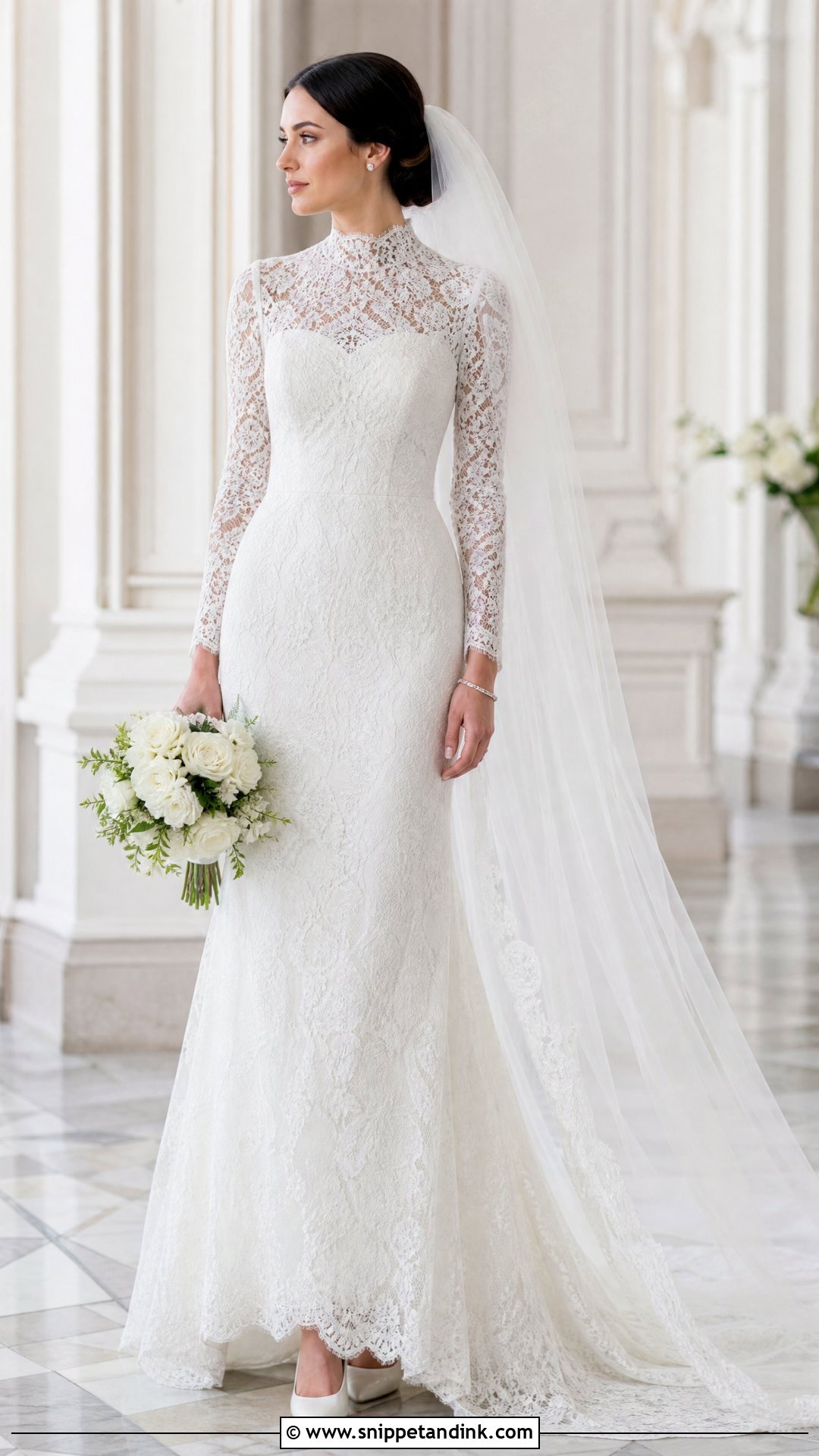 High Neck Wedding Dress Outfit - Snippet and Ink - 25 Wedding Day Outfit Ideas