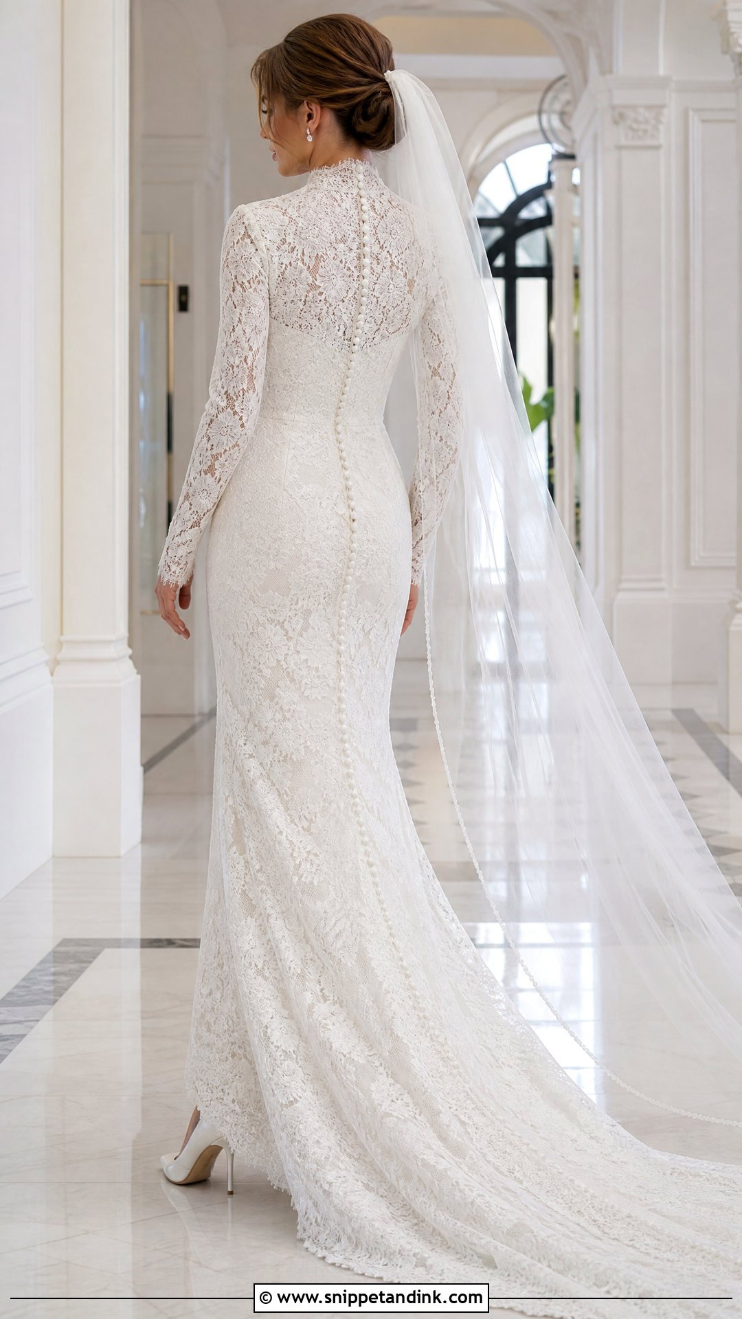 High Neck Wedding Dress With Button Back - Snippet and Ink - 20 Wedding Dress Buttons Down Back Ideas