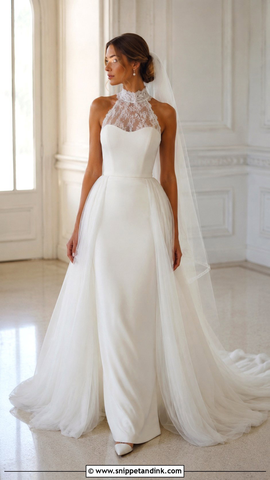High Neck Wedding Dress With Detachable Skirt - Snippet and Ink - 20 Wedding Dresses with Detachable Skirt