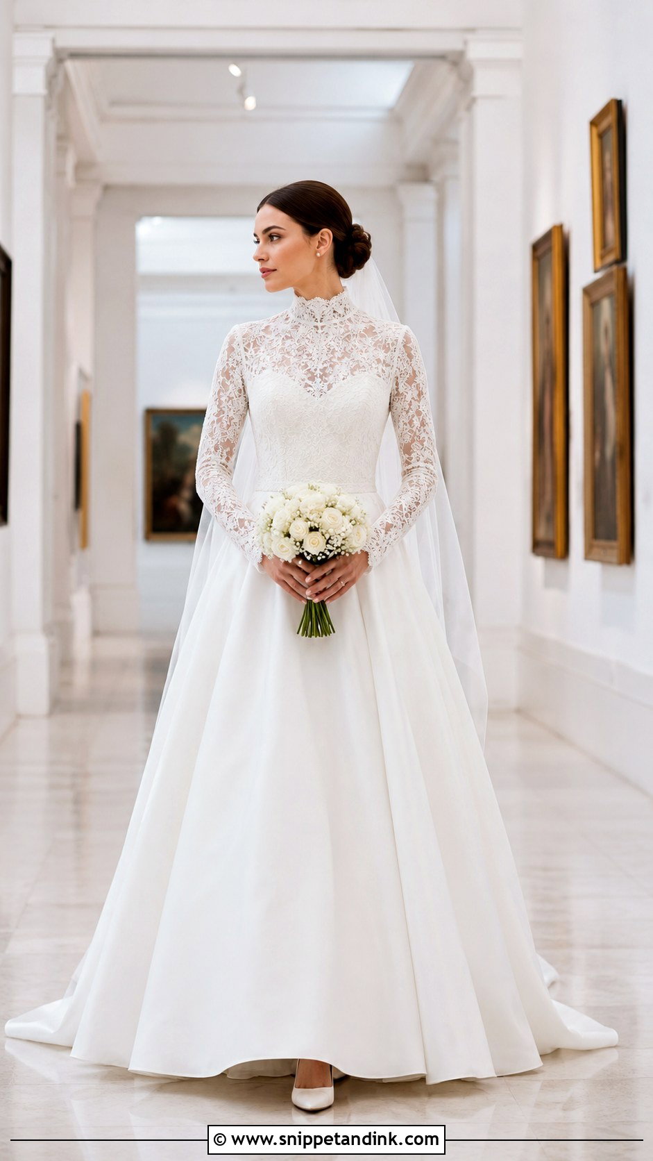 High Neck Wedding Dress With Hidden Corset - Snippet and Ink - 20 Corset Style Wedding Dress Ideas