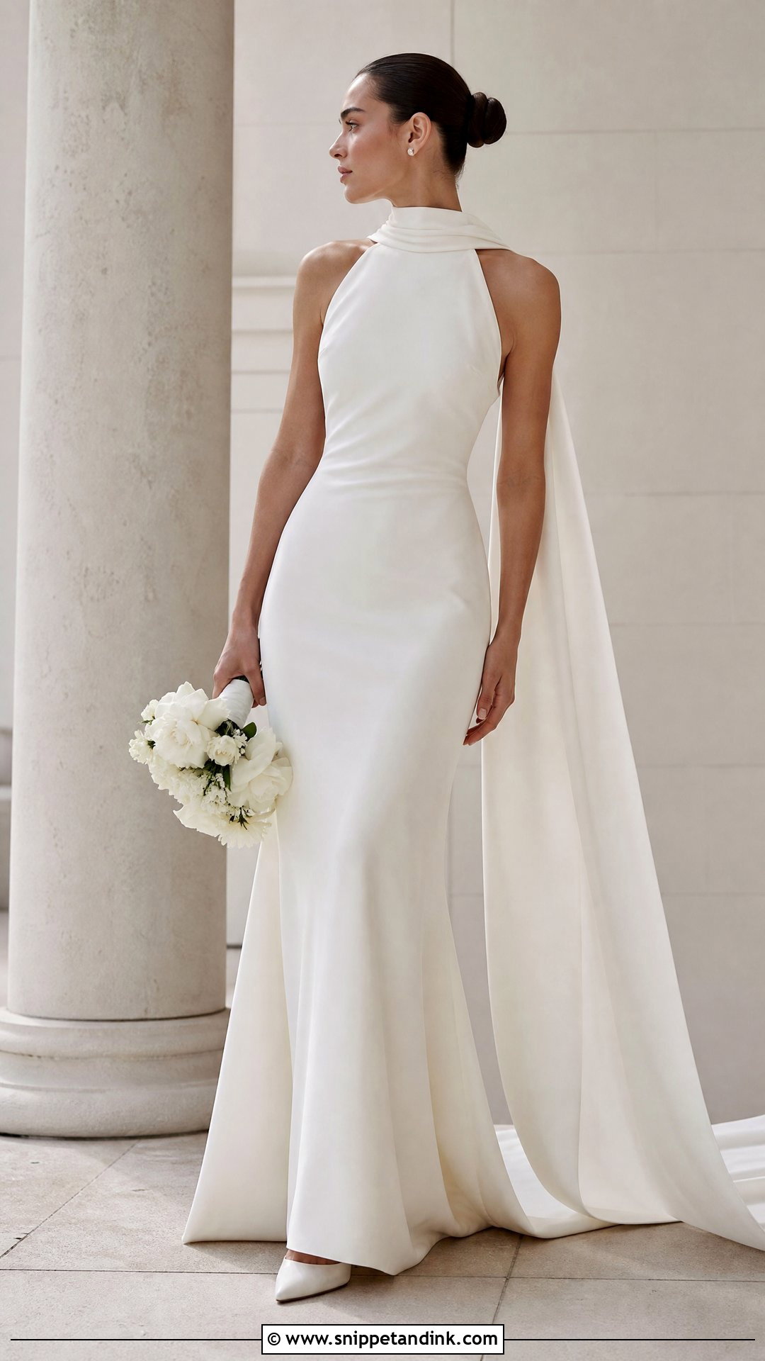 High Neck Wedding Dress With Neck Scarf - Snippet and Ink - 25 Wedding Dress with Neck Scarf Ideas