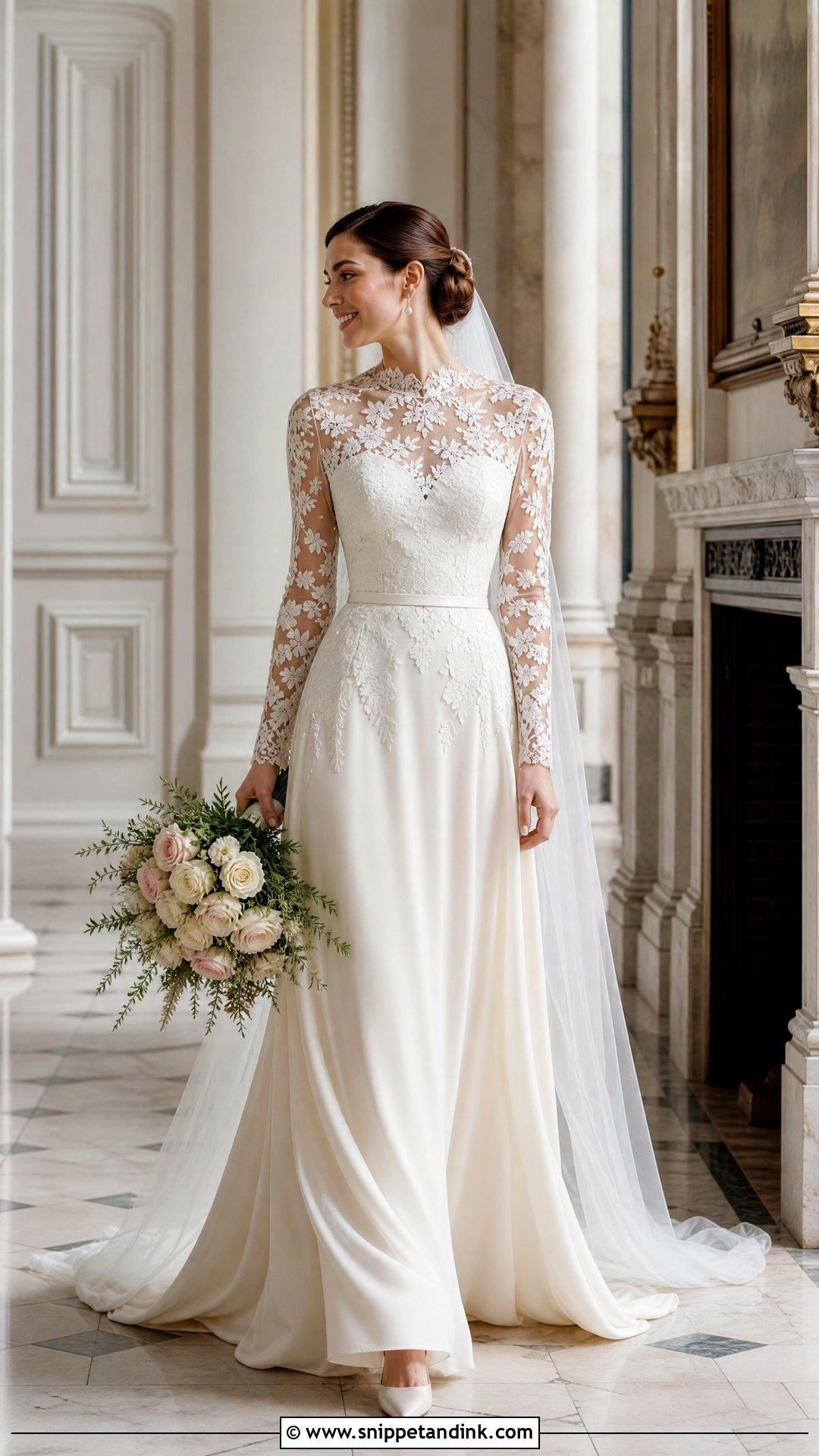 High Neck Wedding Dress With Roses - Snippet and Ink - 20 Wedding Dress with Roses Ideas