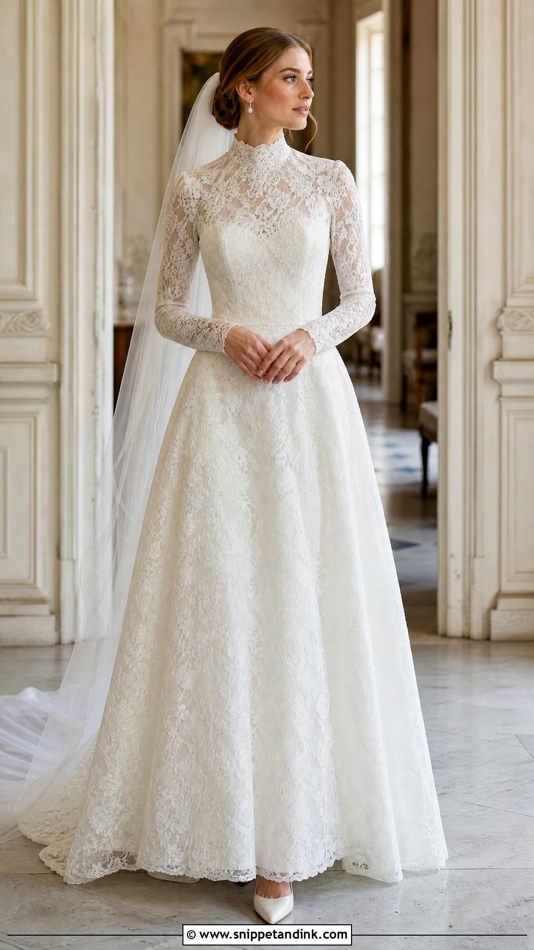High Neck Wedding Dress With Vintage Lace Overlay - Snippet and Ink - 20 Wedding Dress with Lace Overlay Ideas
