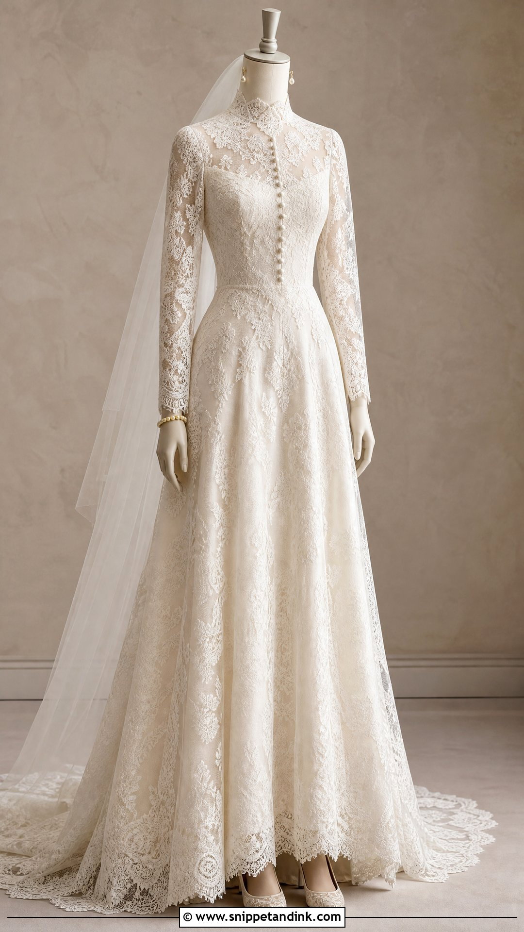 High Neck Wedding Dress on Mannequin - Snippet and Ink - 20 Wedding Dress on Mannequin Ideas