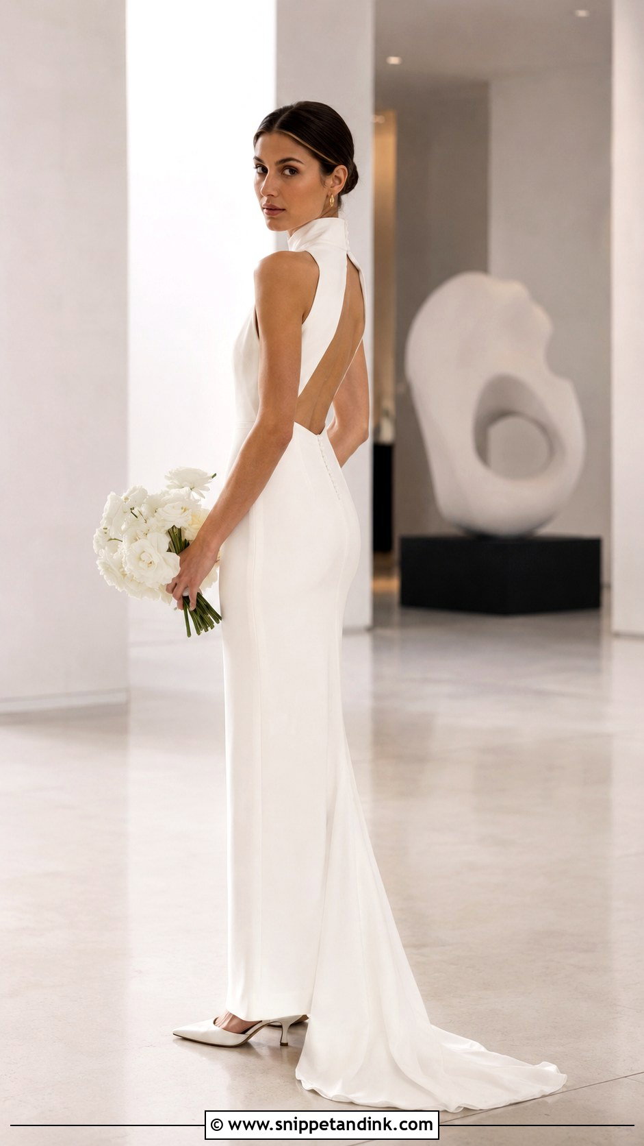 High Neck Wedding Gown - Snippet and Ink - 20 Classy Minimalist Wedding Gown Ideas