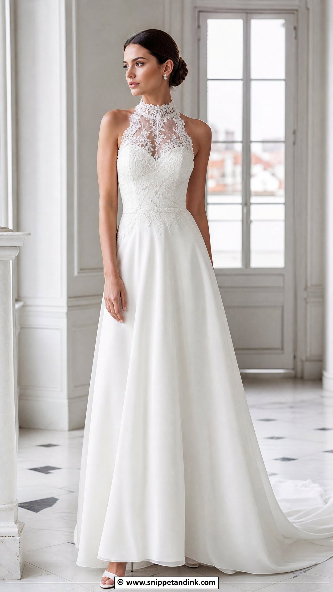 High Neck Wedding Gown - Snippet and Ink - 35 Latest Wedding Gowns