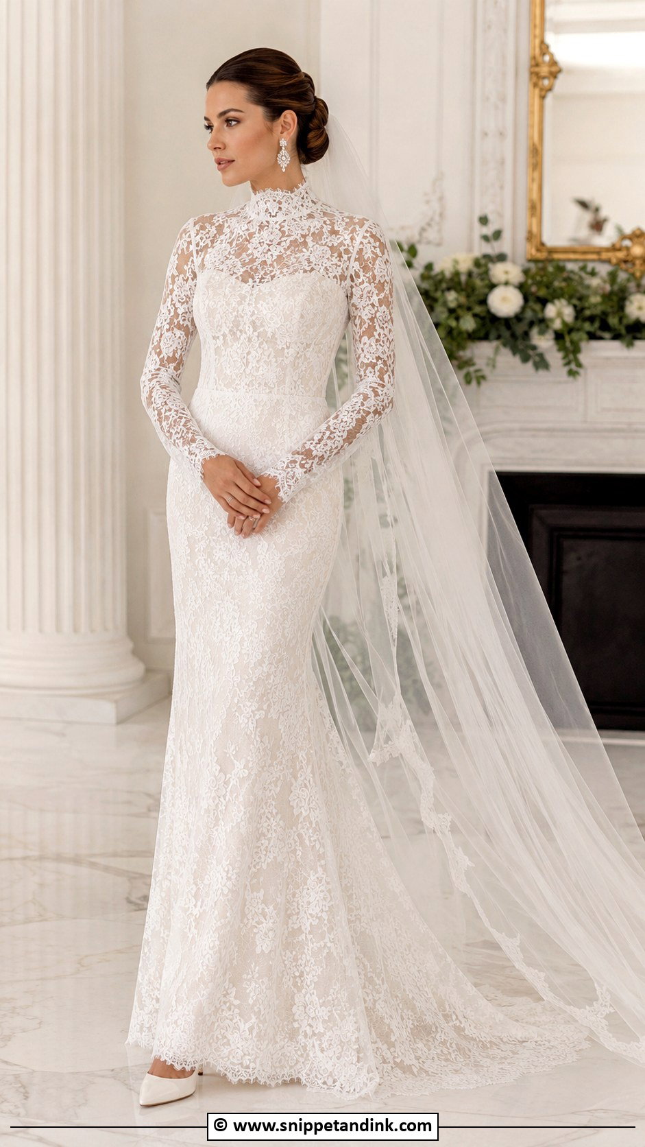 High Neck Wedding Gown - Snippet and Ink - 35 Wedding Gown Ideas