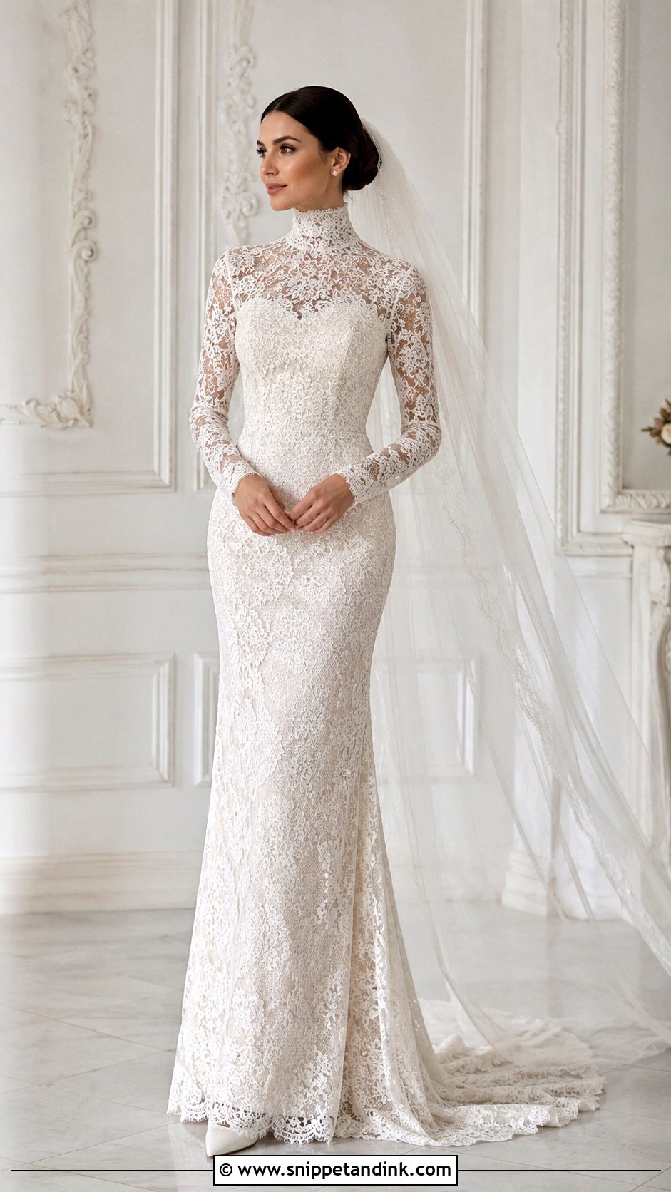 High Neck Wedding Gown - Snippet and Ink - 25 Beautiful Wedding Gowns