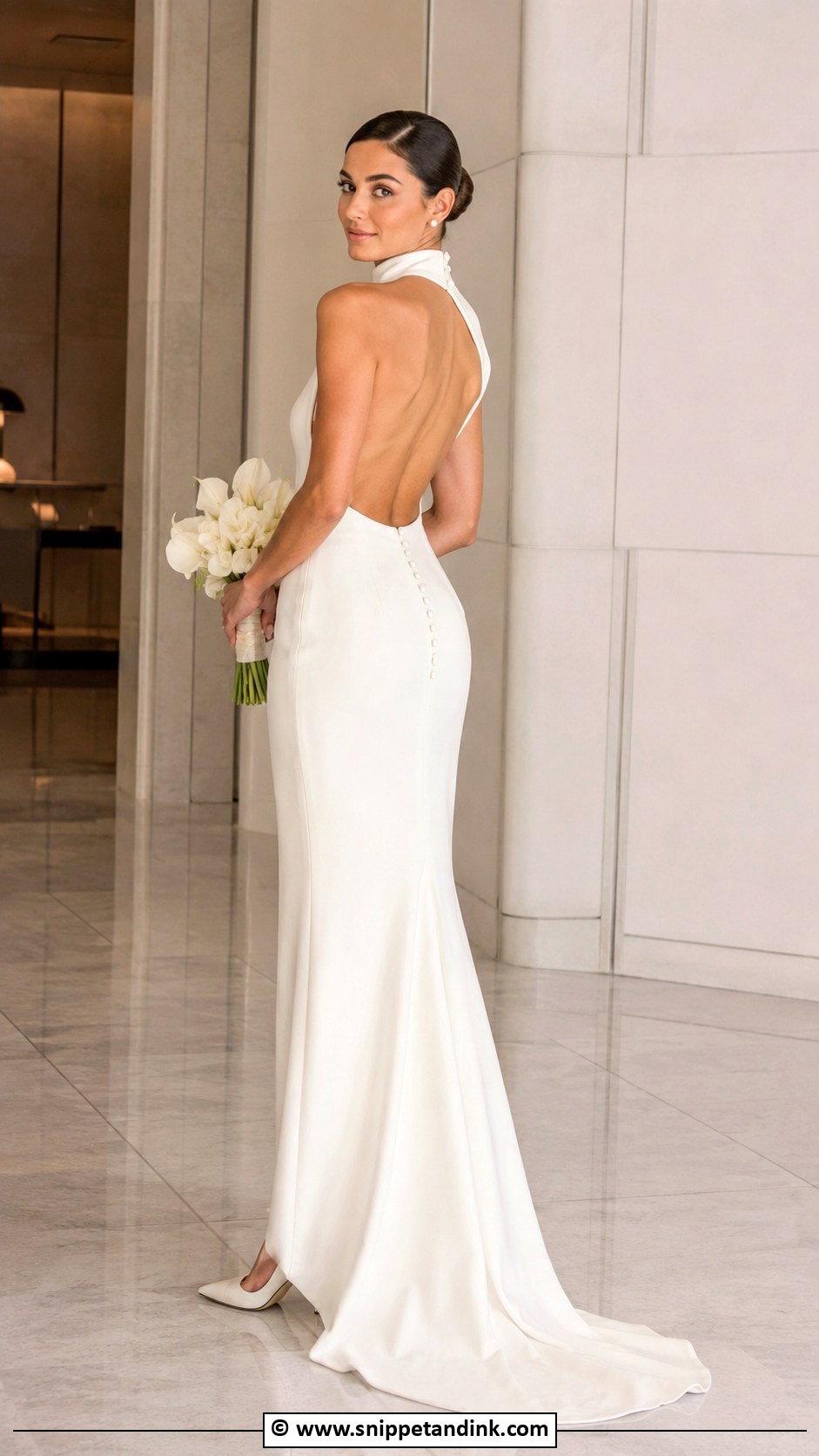 High Neck Wedding Gown - Snippet and Ink - 25 Minimalist Wedding Gown Ideas