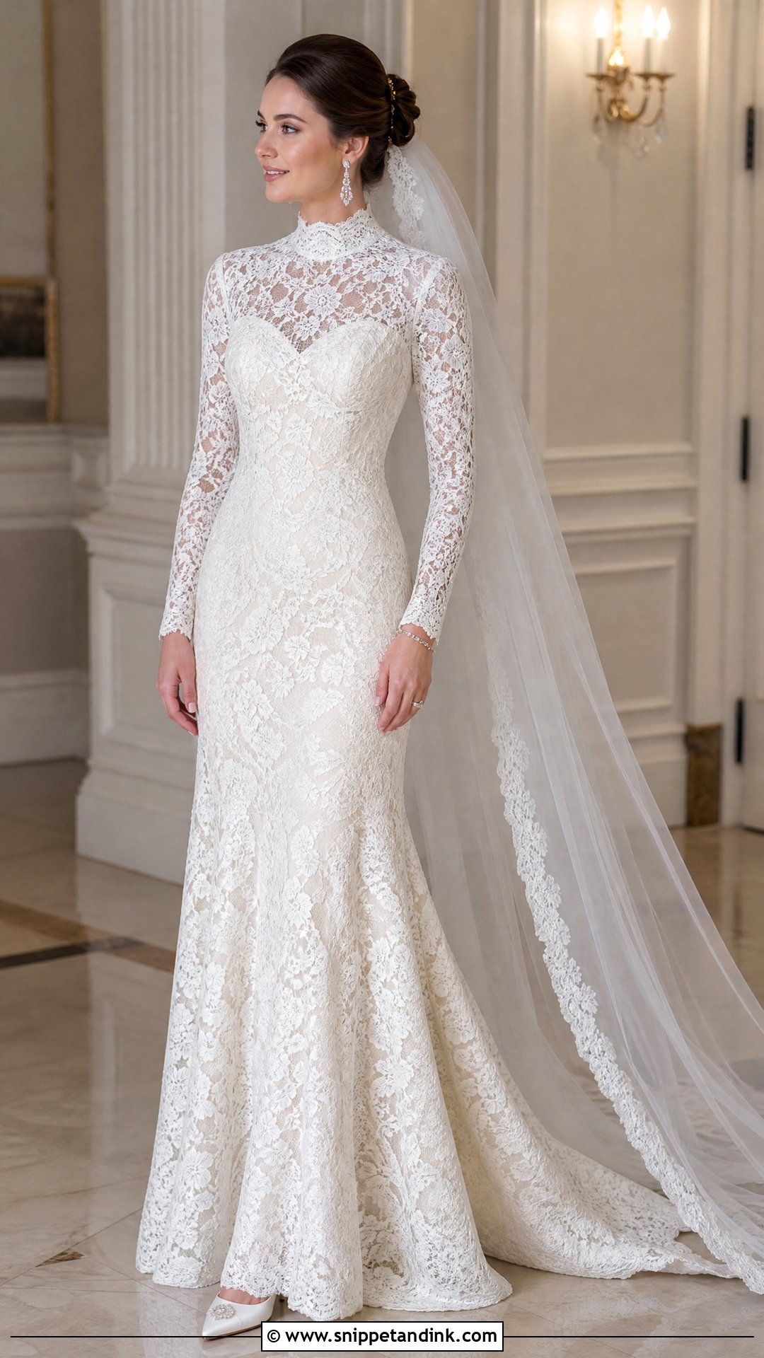 High Neck Wedding Look - Snippet and Ink - 20 Wedding Lookbook Ideas