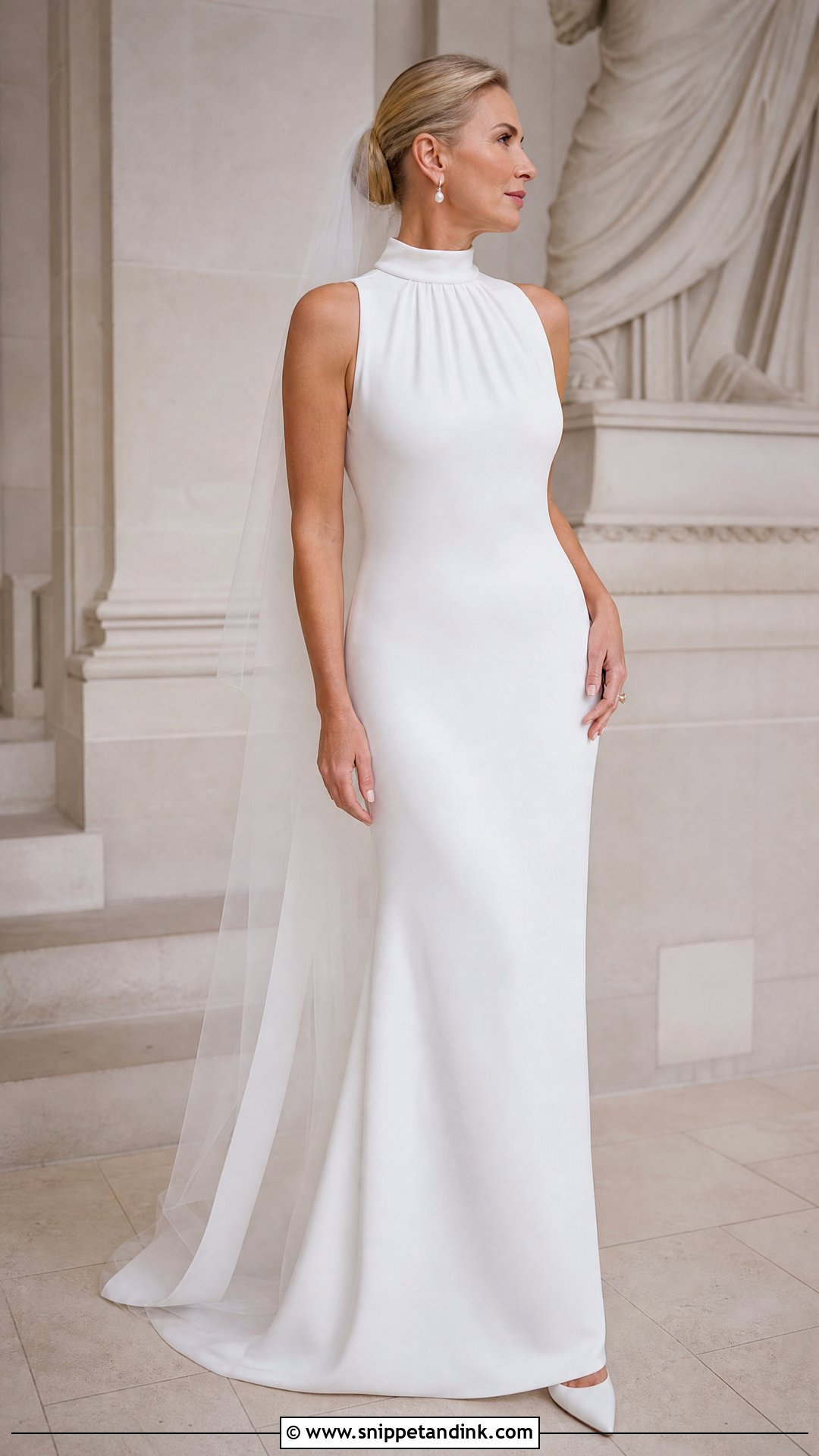 High Neck White Silk Wedding Dress - Snippet and Ink - 20 White Silk Wedding Dress Ideas