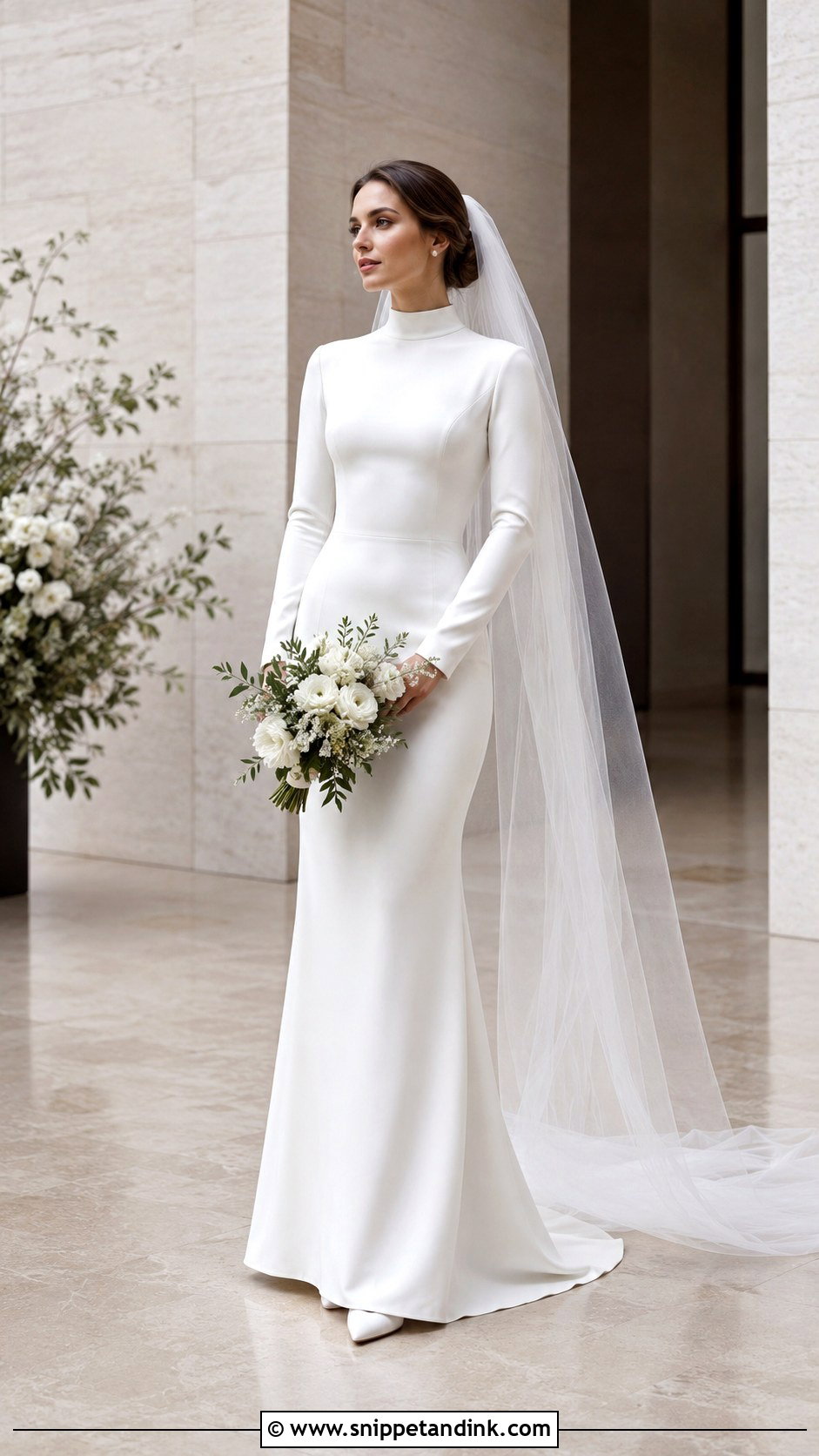 High Neck Winter Bridal Dress - Snippet and Ink - 25 Winter Bridal Dress Ideas
