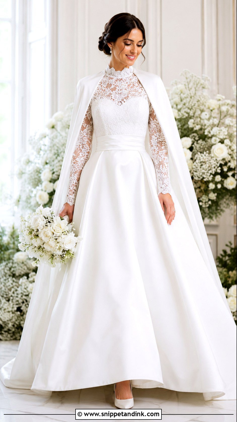 High Neck Winter Wedding Dress - Snippet and Ink - 25 High Neck Wedding Dresses