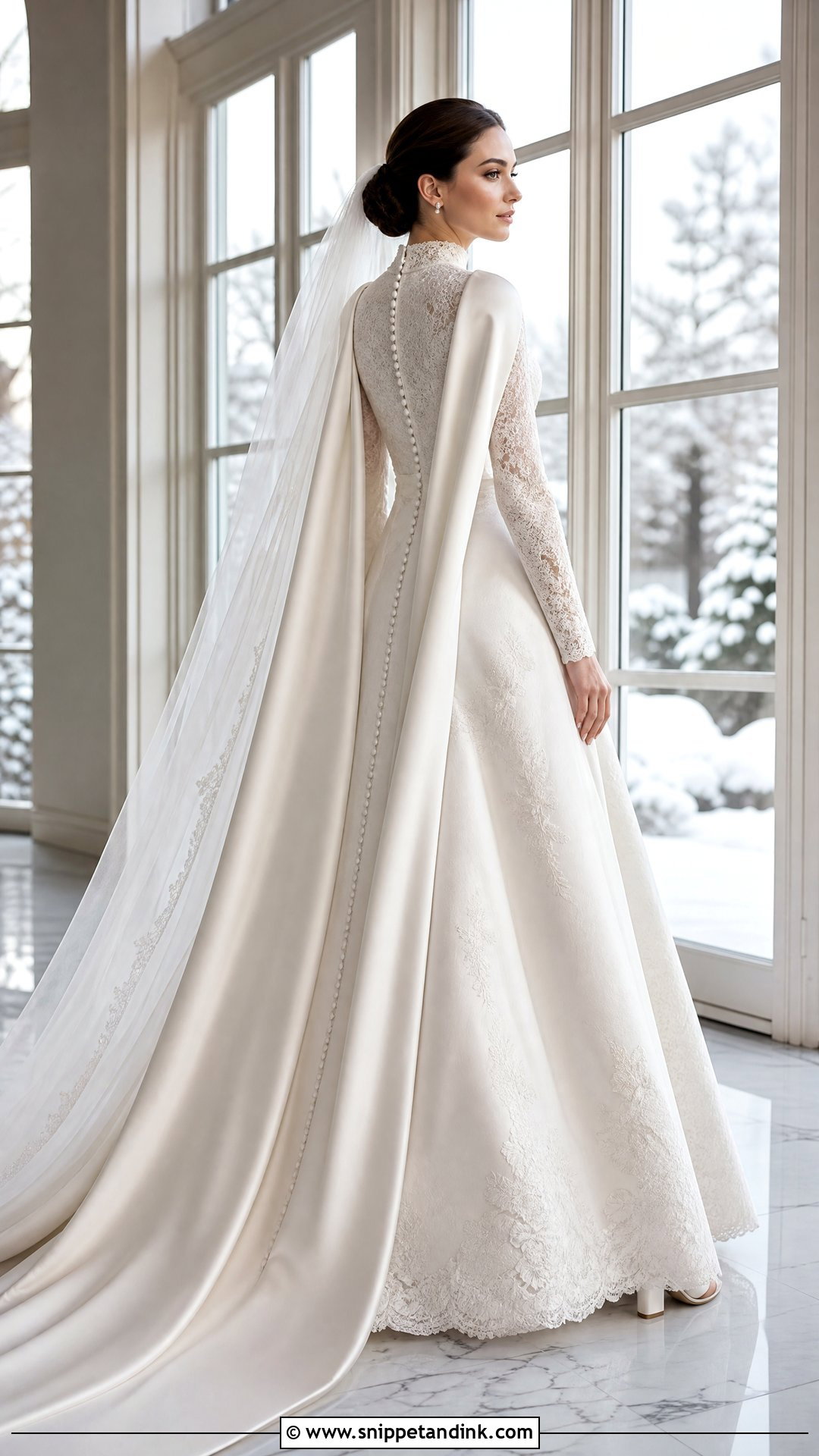 High Neck Winter Wedding Dress - Snippet and Ink - 20 Wedding Dress for Winter Ideas