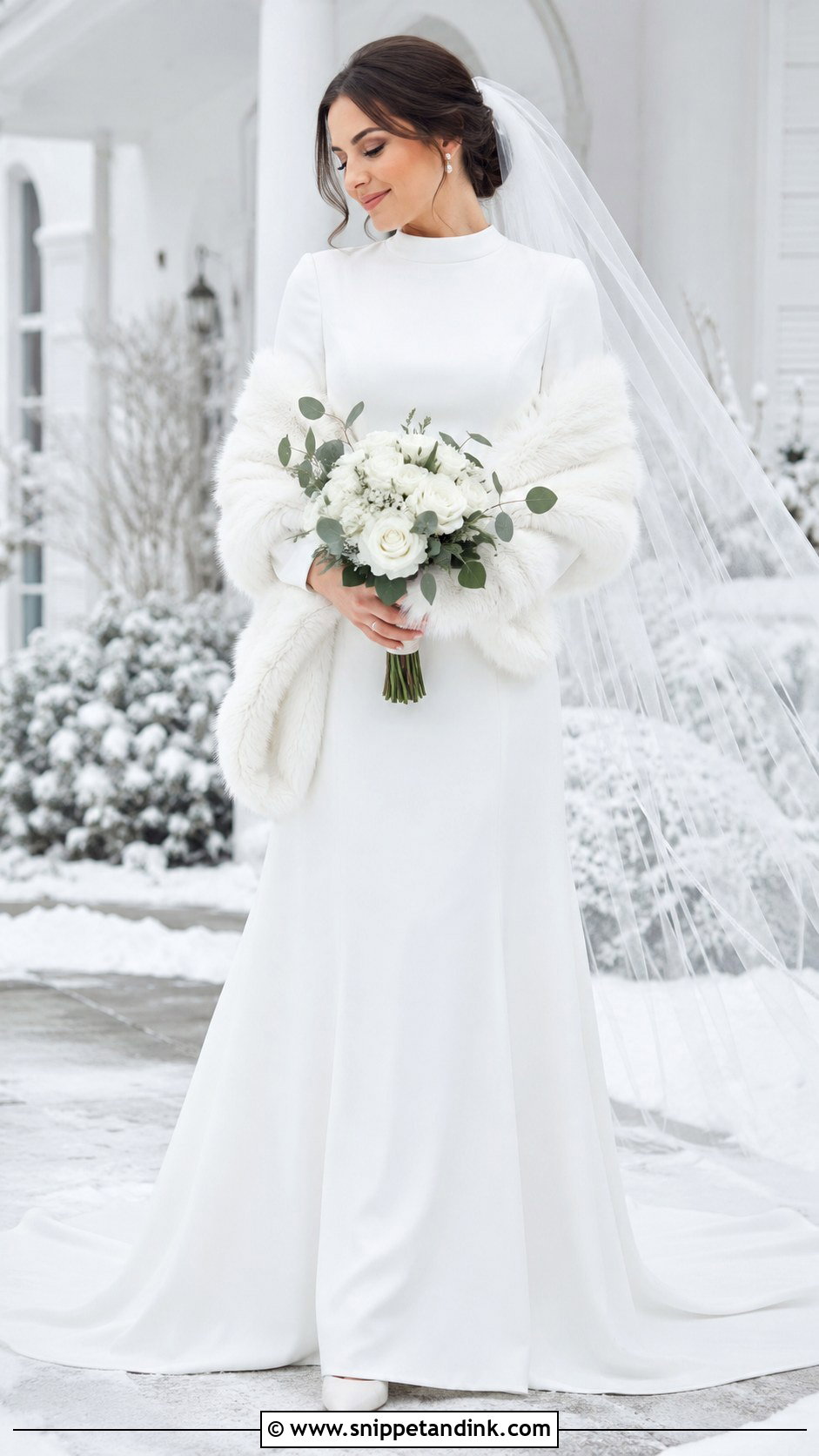 High Neck Winter Wedding Dress With Sleeves - Snippet and Ink - 25 High Neck Wedding Dress with Sleeves