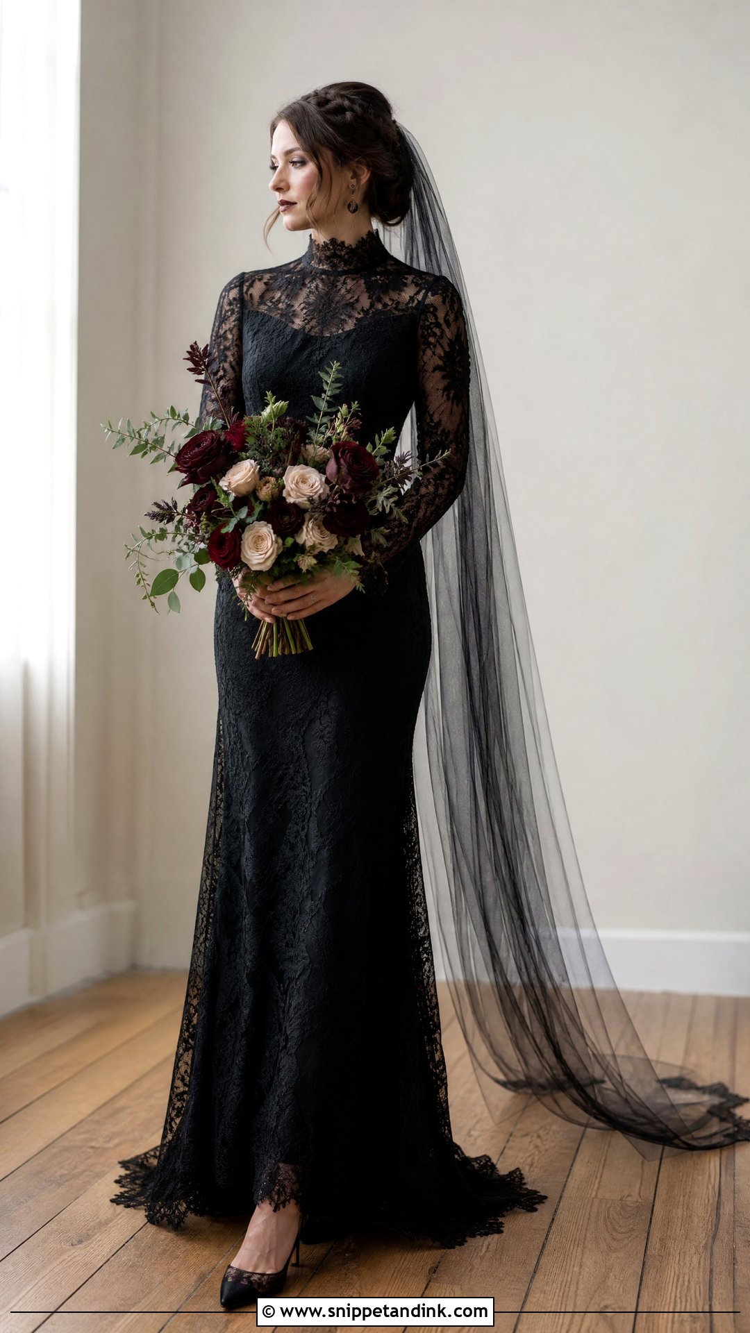 High Neck Witch Wedding Dress - Snippet and Ink - 25 Witch Wedding Dress Ideas