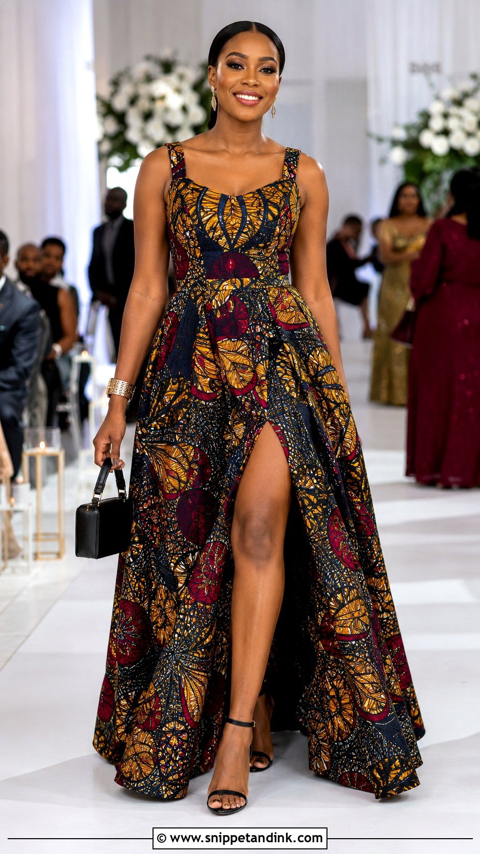 High Slit Ankara Long Gown - Snippet and Ink - 20 Ankara Long Gown Styles for Wedding