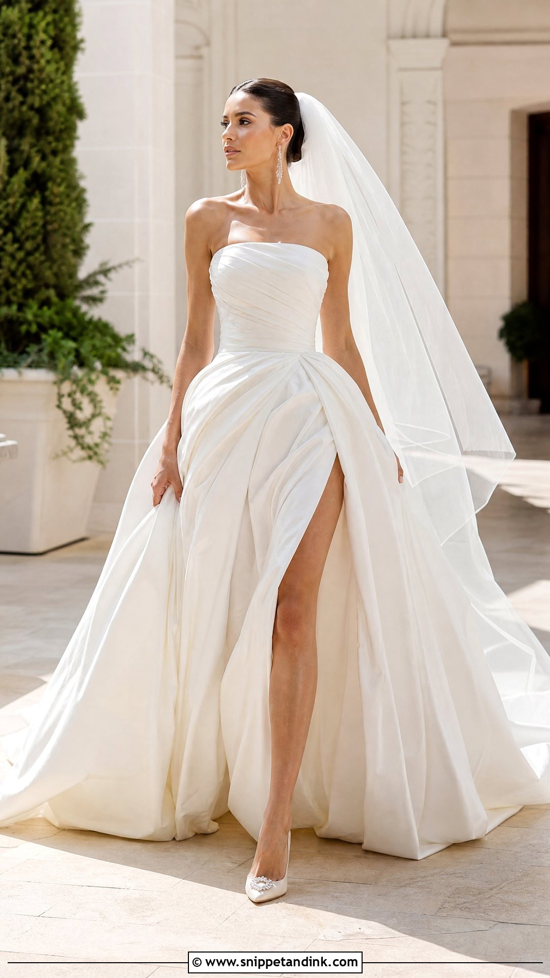 High Slit Vera Wang Ball Gown - Snippet and Ink - 20 Vera Wang Wedding Dress Ball Gown Ideas