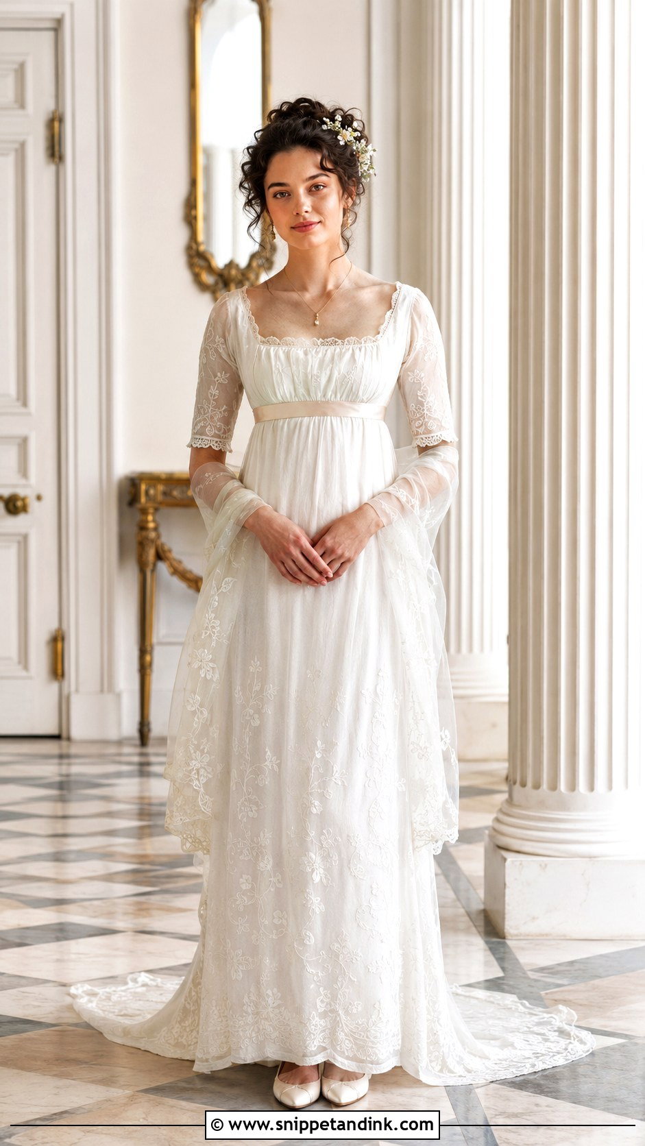 High Waist Neoclassical Wedding Dress - Snippet and Ink - 20 18th Century Wedding Dress Ideas