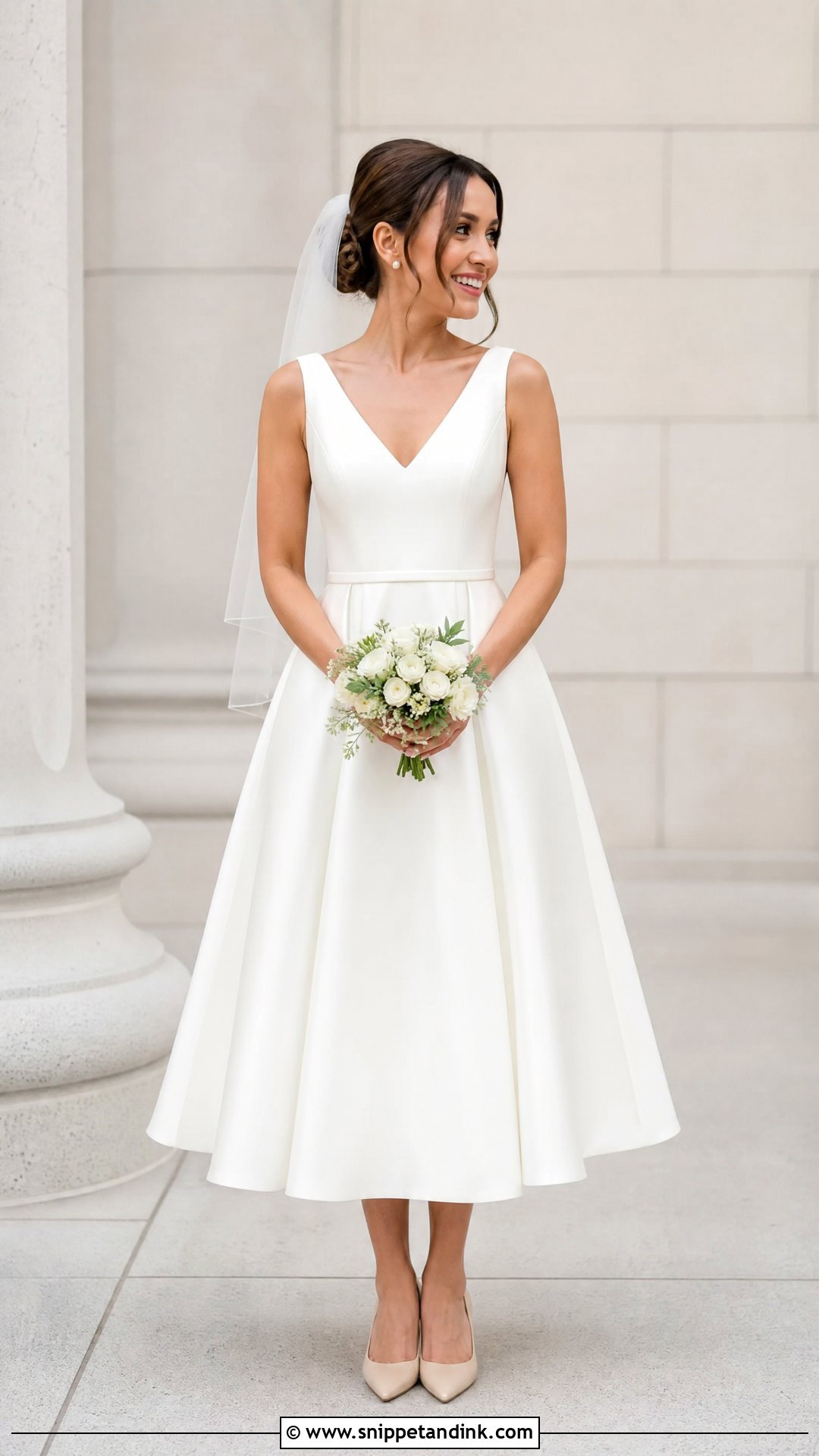 High Waist Tea Length Wedding Dress - Snippet and Ink - 20 Tea Length Wedding Dresses
