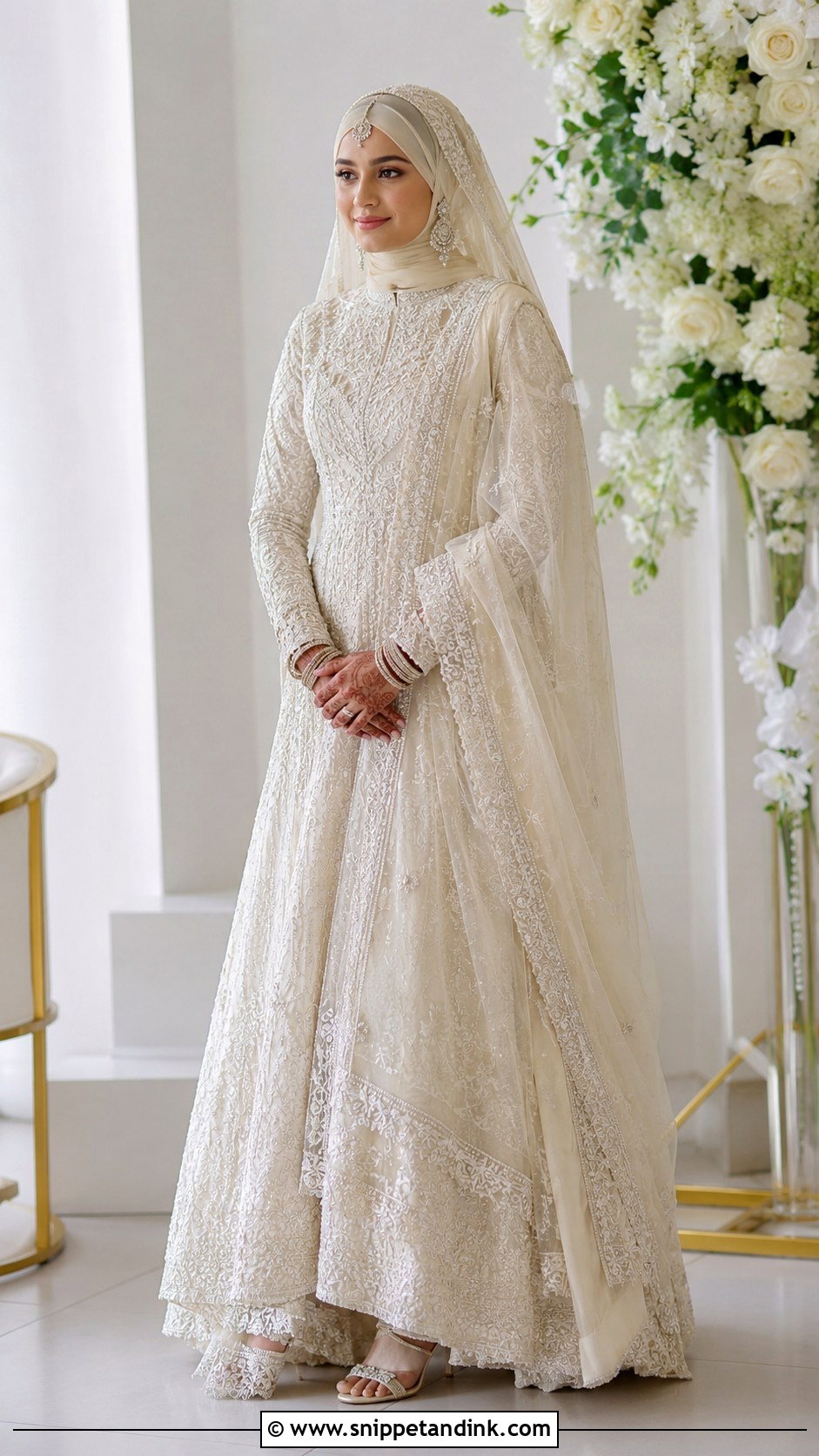 Hijab Bridal Lehenga Dress - Snippet and Ink - 30 Indian Muslim Wedding Dresses