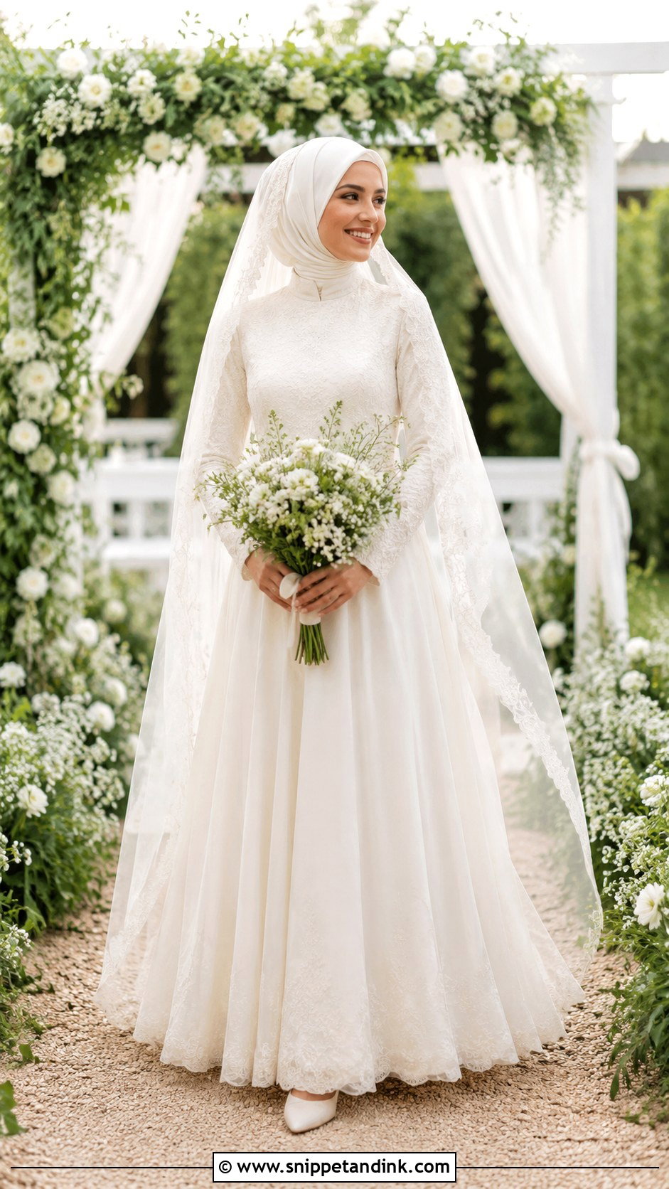 Hijab Friendly Boho Modest Wedding Dress - Snippet and Ink - 20 Boho Modest Wedding Dress Ideas