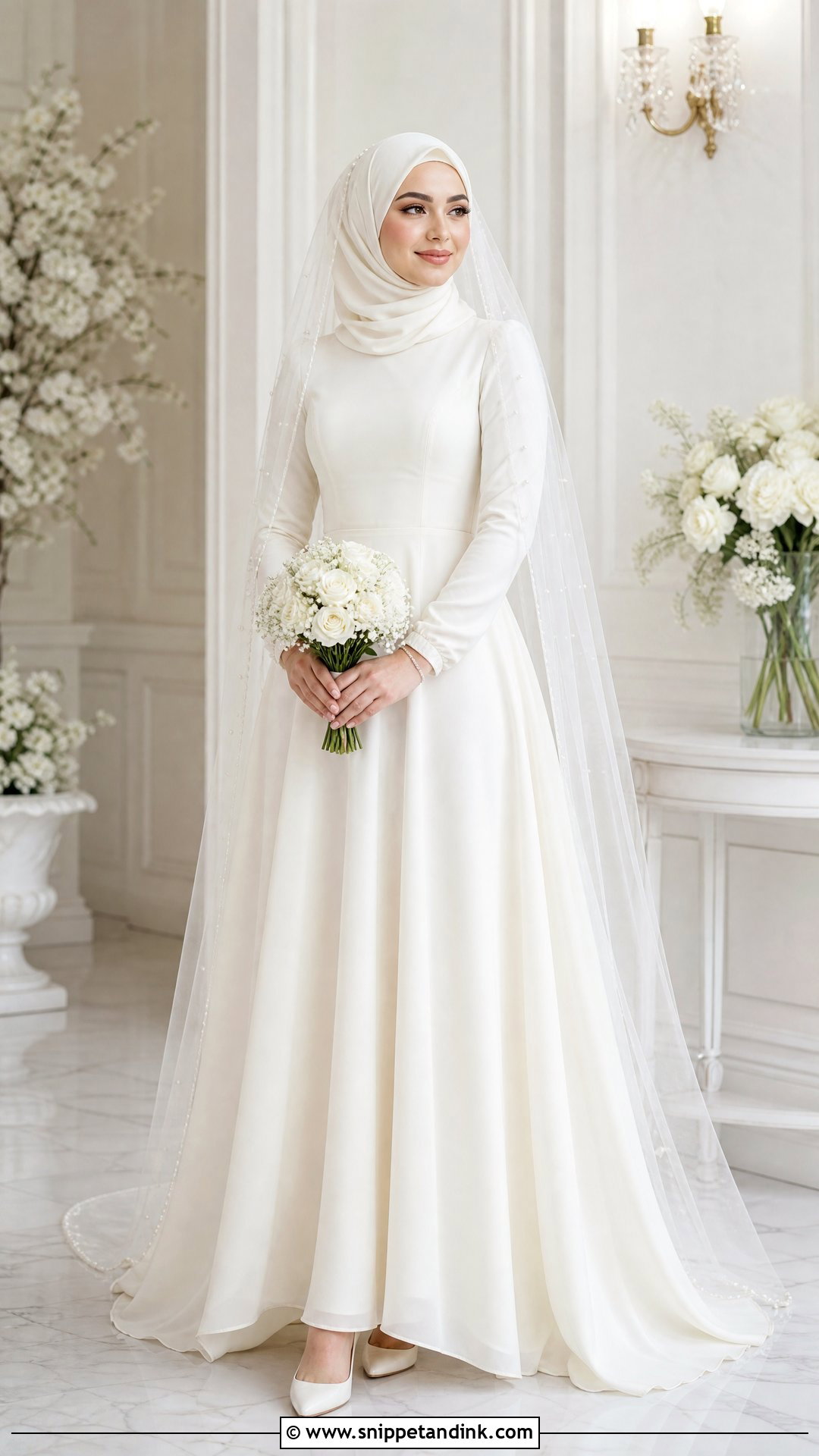 Hijab Veil With Modest Wedding Dress - Snippet and Ink - 20 Woman in Veil Ideas