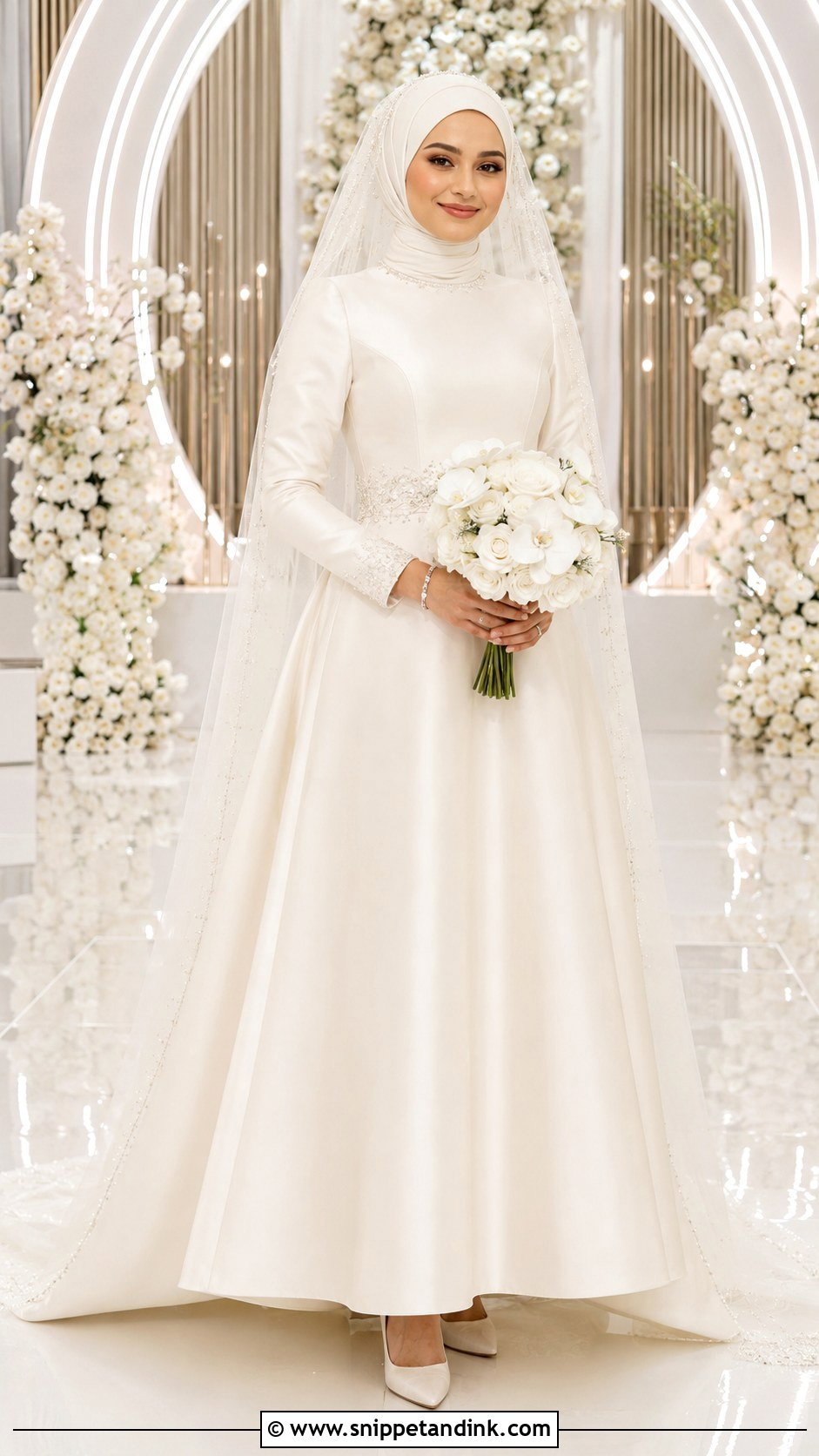 Hijab Wedding Dress With Beaded Veil - Snippet and Ink - 20 Decent Wedding Dresses